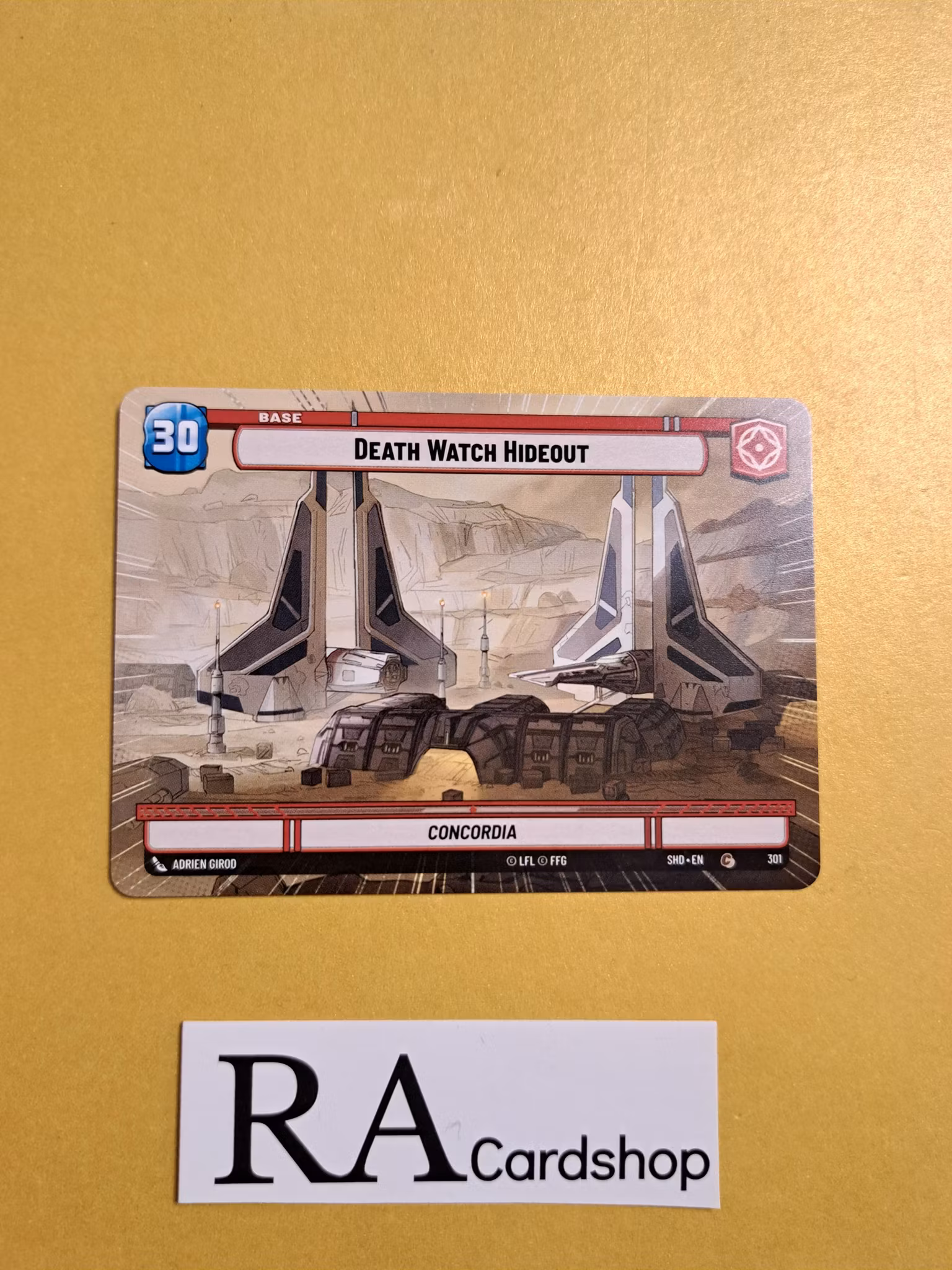 Death Watch Hideout / Experience Token Common Hyper 301 Shadows of the Galaxy Star Wars Unlimited TCG