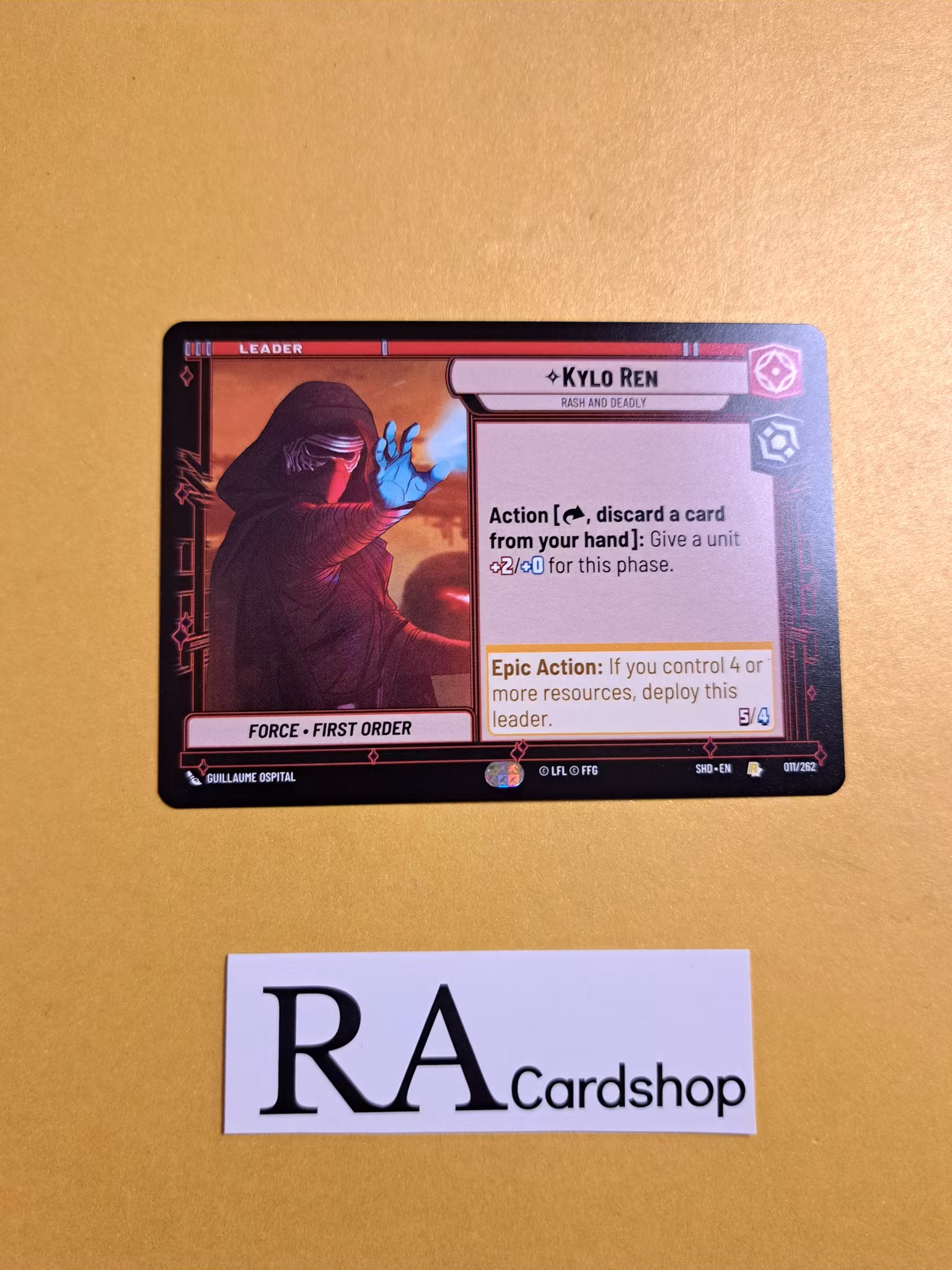 Kylo Ren Rare Leader 011/262 Shadows of the Galaxy Star Wars Unlimited TCG