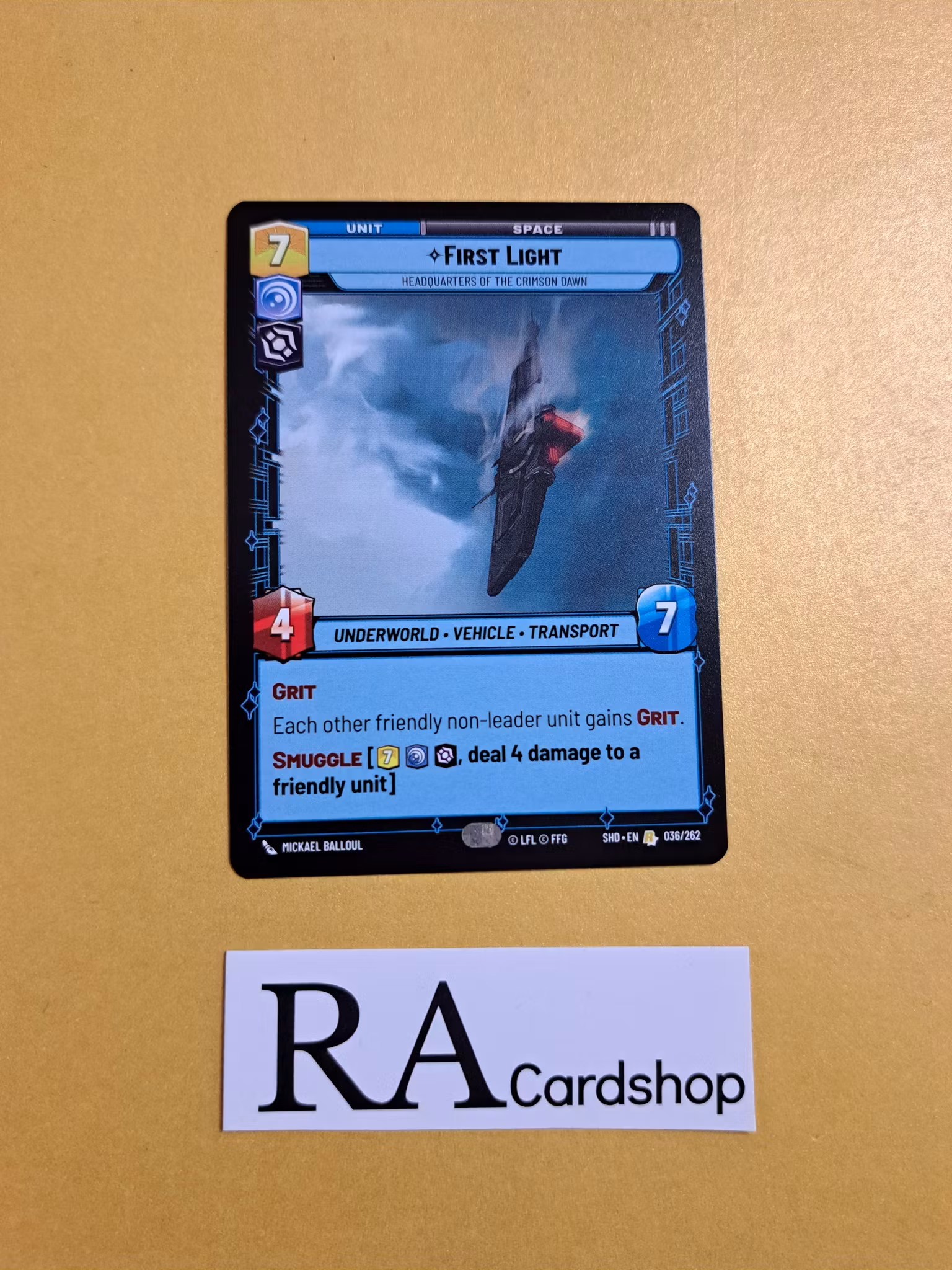 First Light Rare 036/262 Shadows of the Galaxy (SHD) Star Wars Unlimited TCG