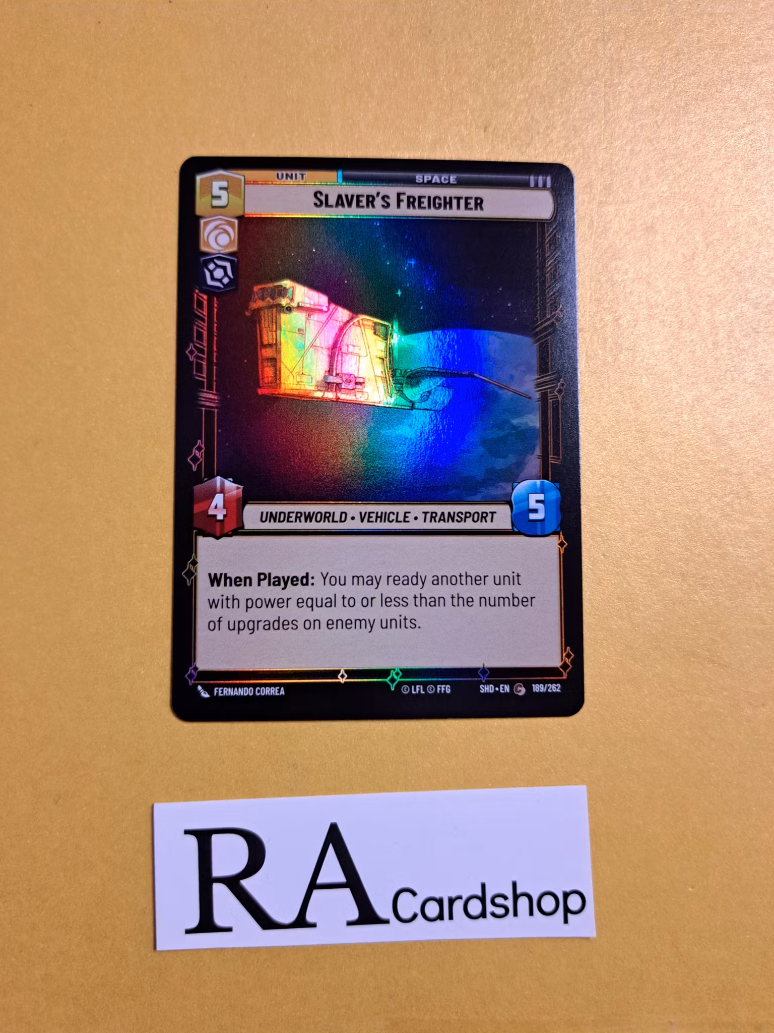 Slavers Freighter Common Foil 189/262 Shadows of the Galaxy (SHD) Star Wars Unlimited TCG