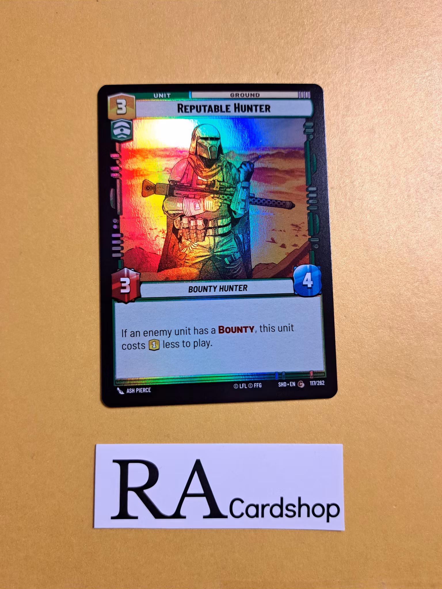 Reputable Hunter Common Foil 117/262 Shadows of the Galaxy (SHD) Star Wars Unlimited TCG