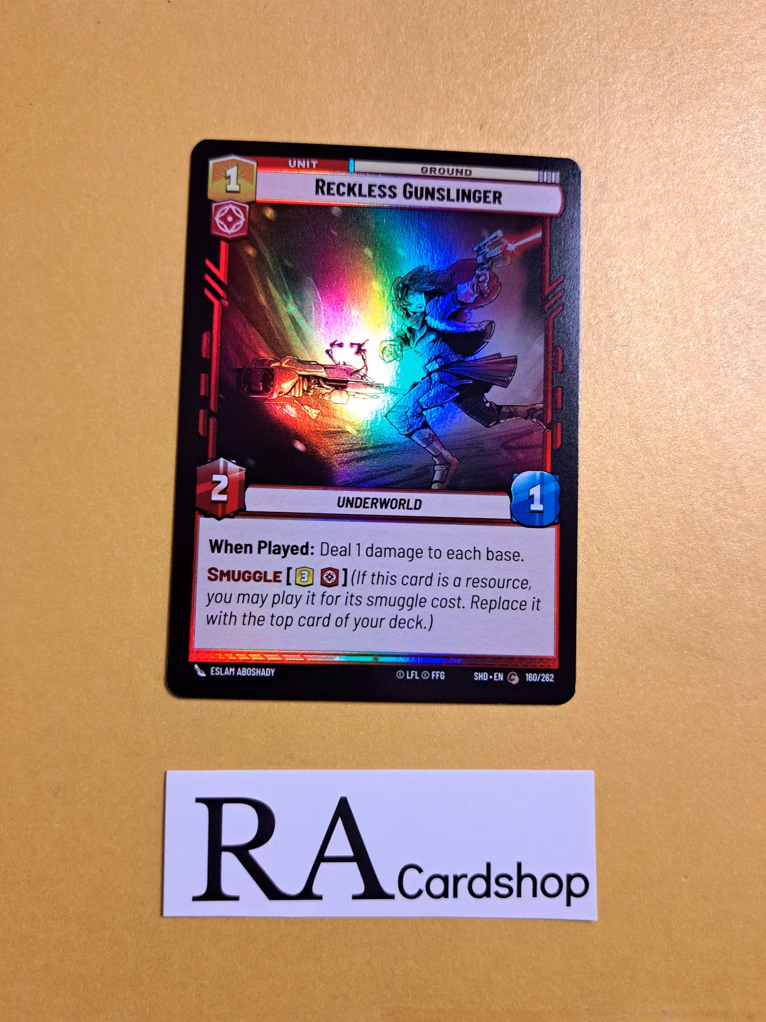Reckless Gunslinger Common Foil 160/262 Shadows of the Galaxy (SHD) Star Wars Unlimited TCG