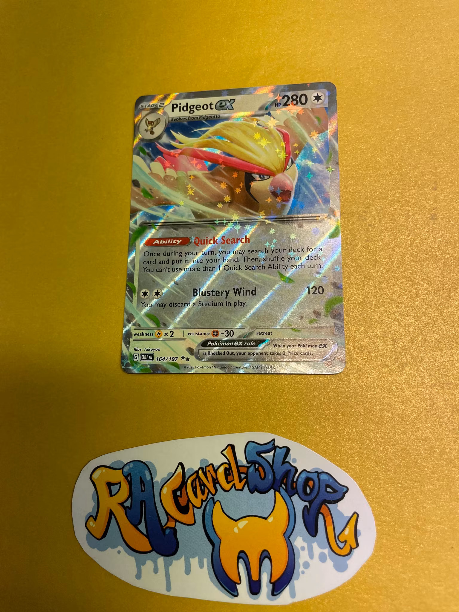 Pidgeot ex Ultra Rare 164/197 Obsidian Flames Pokemon