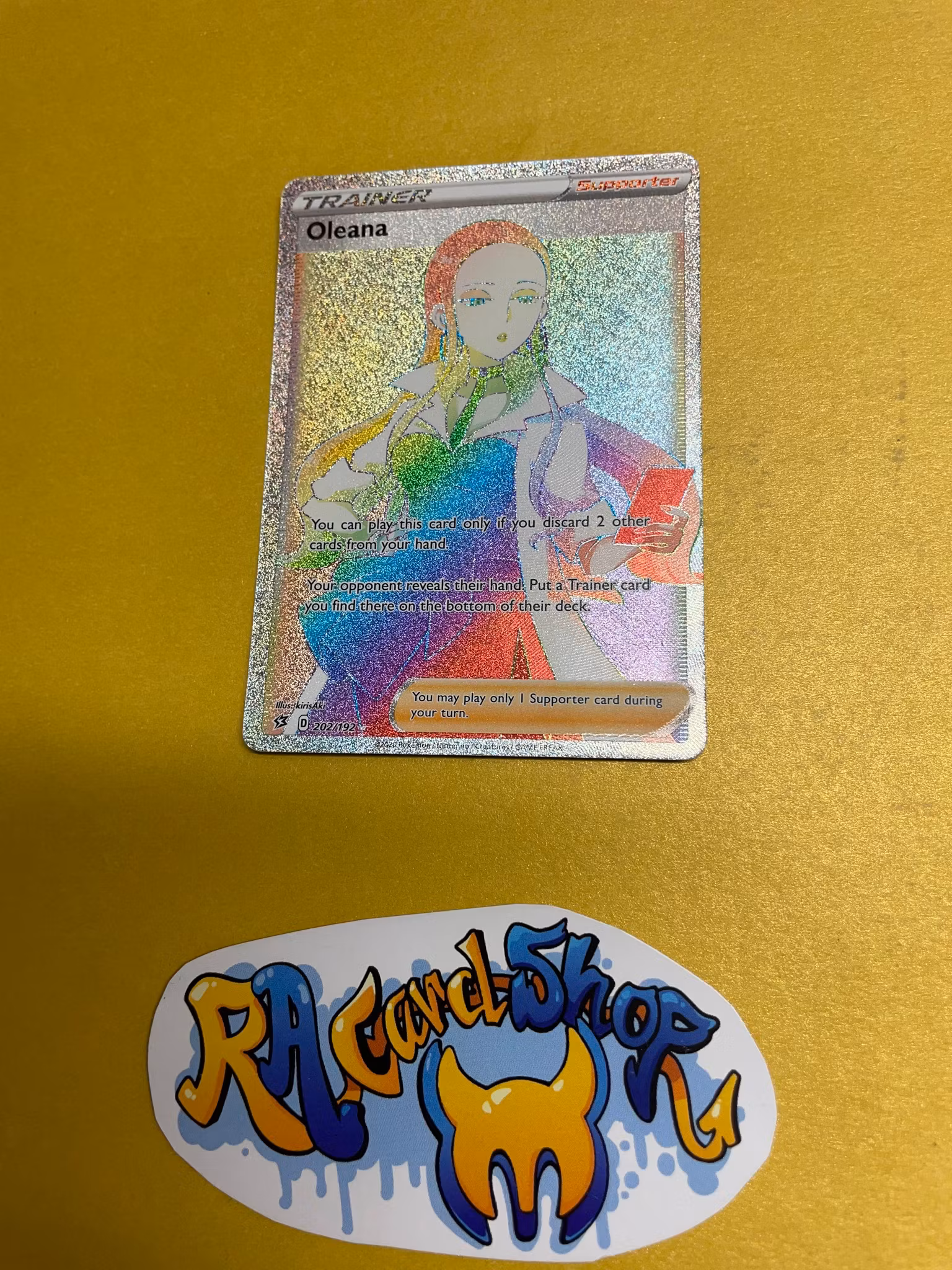 Oleana 202/192 Rainbow Secret Rare Rebel Clash Pokemon