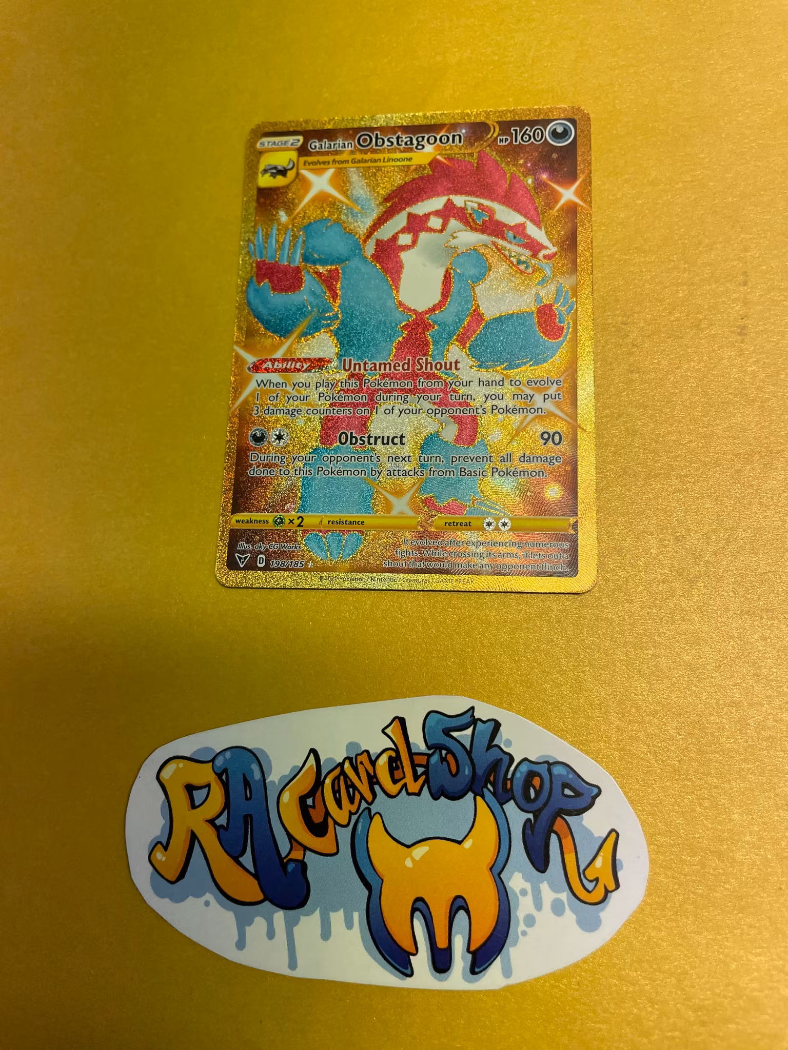 Galarian Obstagoon Secret Rare 198/185 Vivid Voltage Pokemon