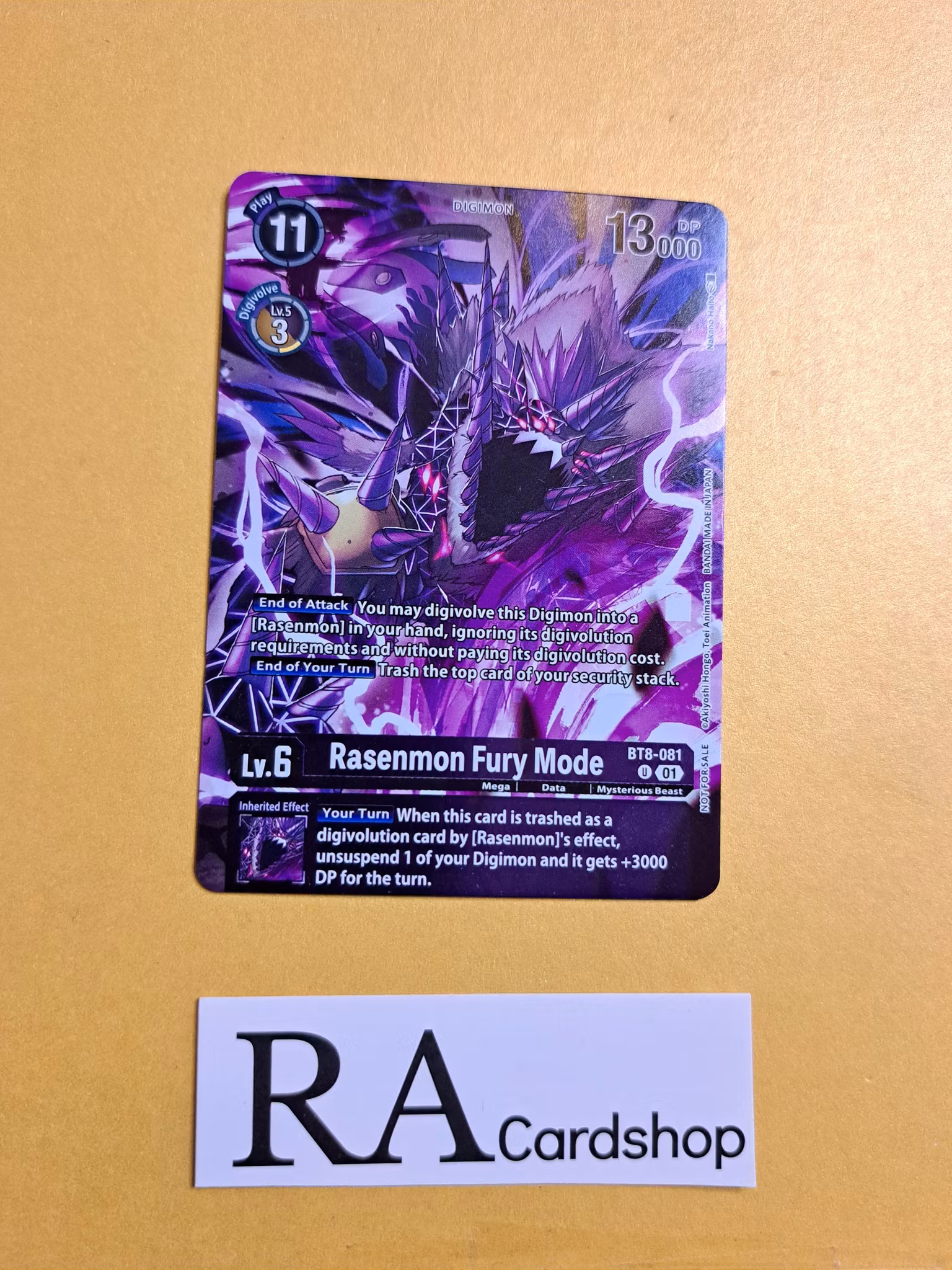 Rasenmon Fury Mode Foil Uncommon BT8-081 New Hero Digimon Card Game