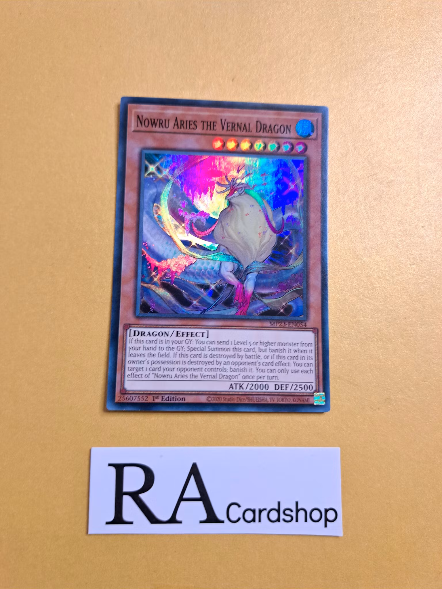 Nowru Aries the Vernal Dragon Super Rare MP23-EN054 1st Edition 25th Anniversary Tin: Dueling Heroes Mega Pack MP23 Yu-Gi-Oh