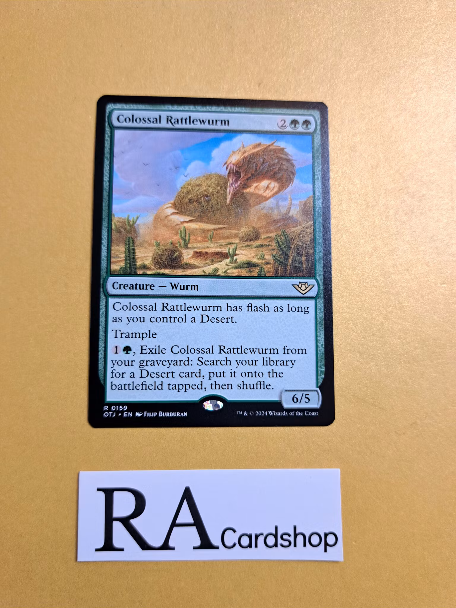 Colossal Rattlewurm Rare 0159 Outlaws of Thunder Junction (OTJ) Magic the Gathering