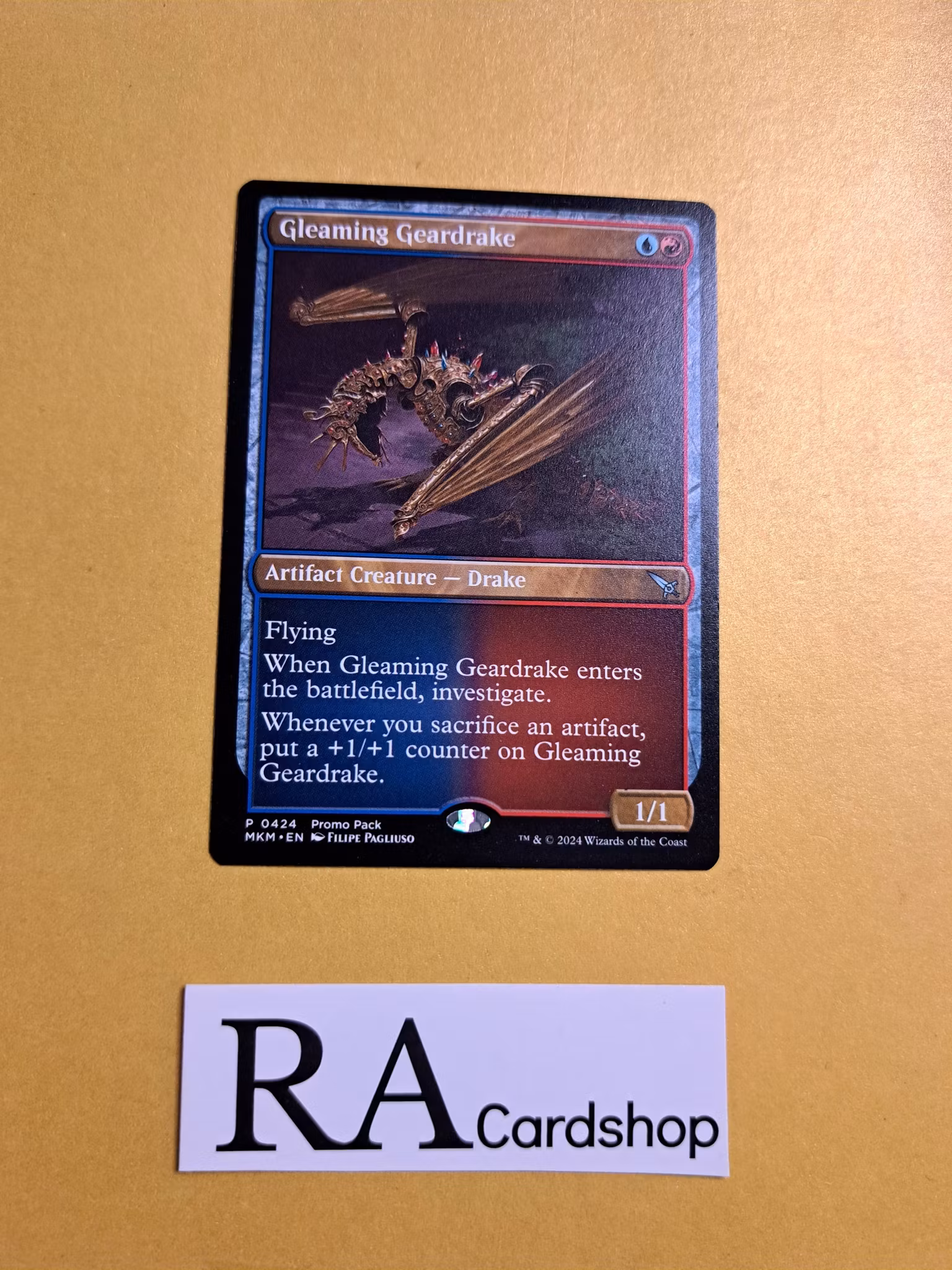Gleaming Geardrake Rare Promo 0424 Murders at Karlov Manor (MKM) Magic the Gathering