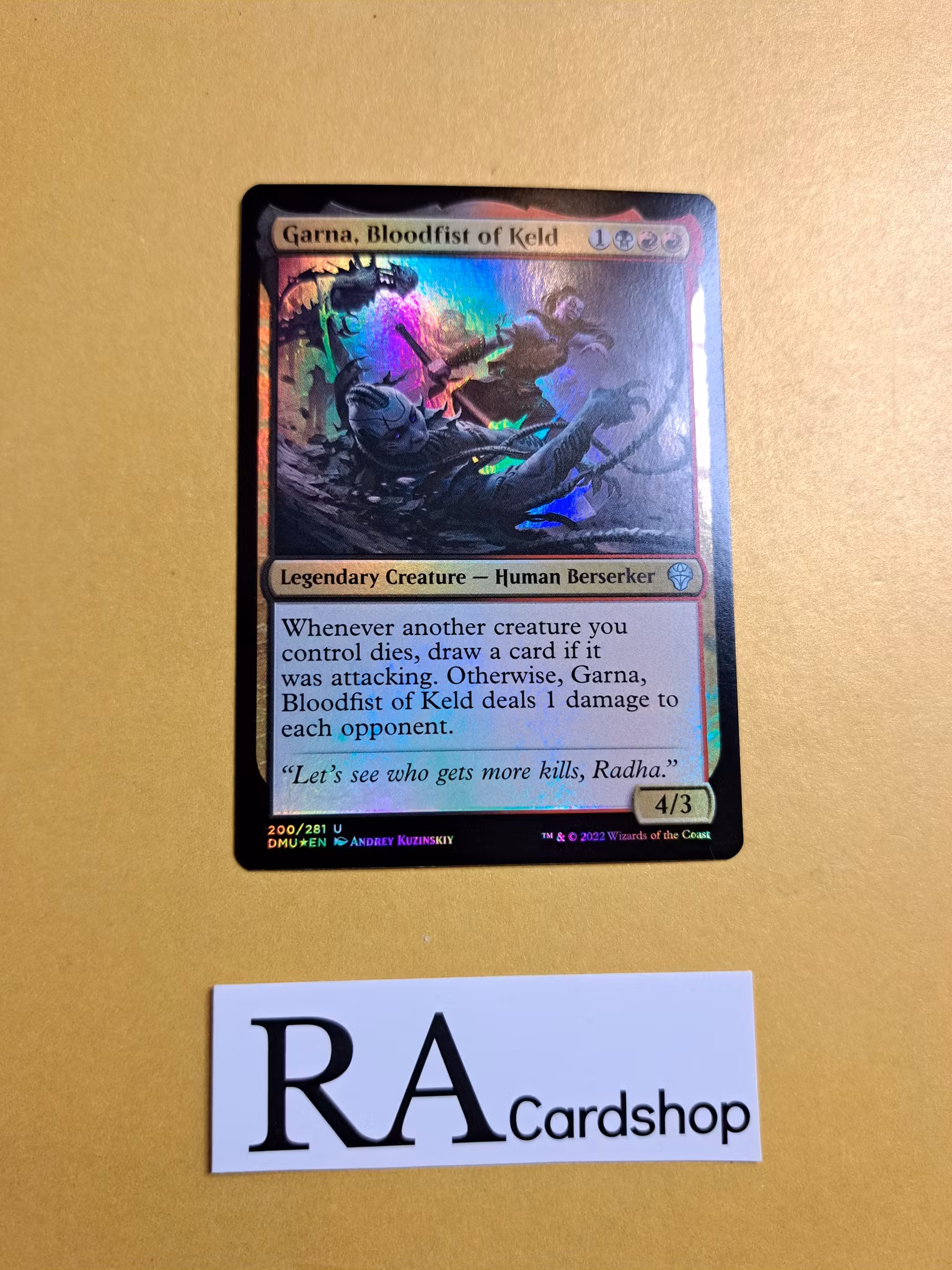 Garna, Bloodfist of Keld Uncommon Foil 200/281 Dominaria United (DMU) Magic the Gathering