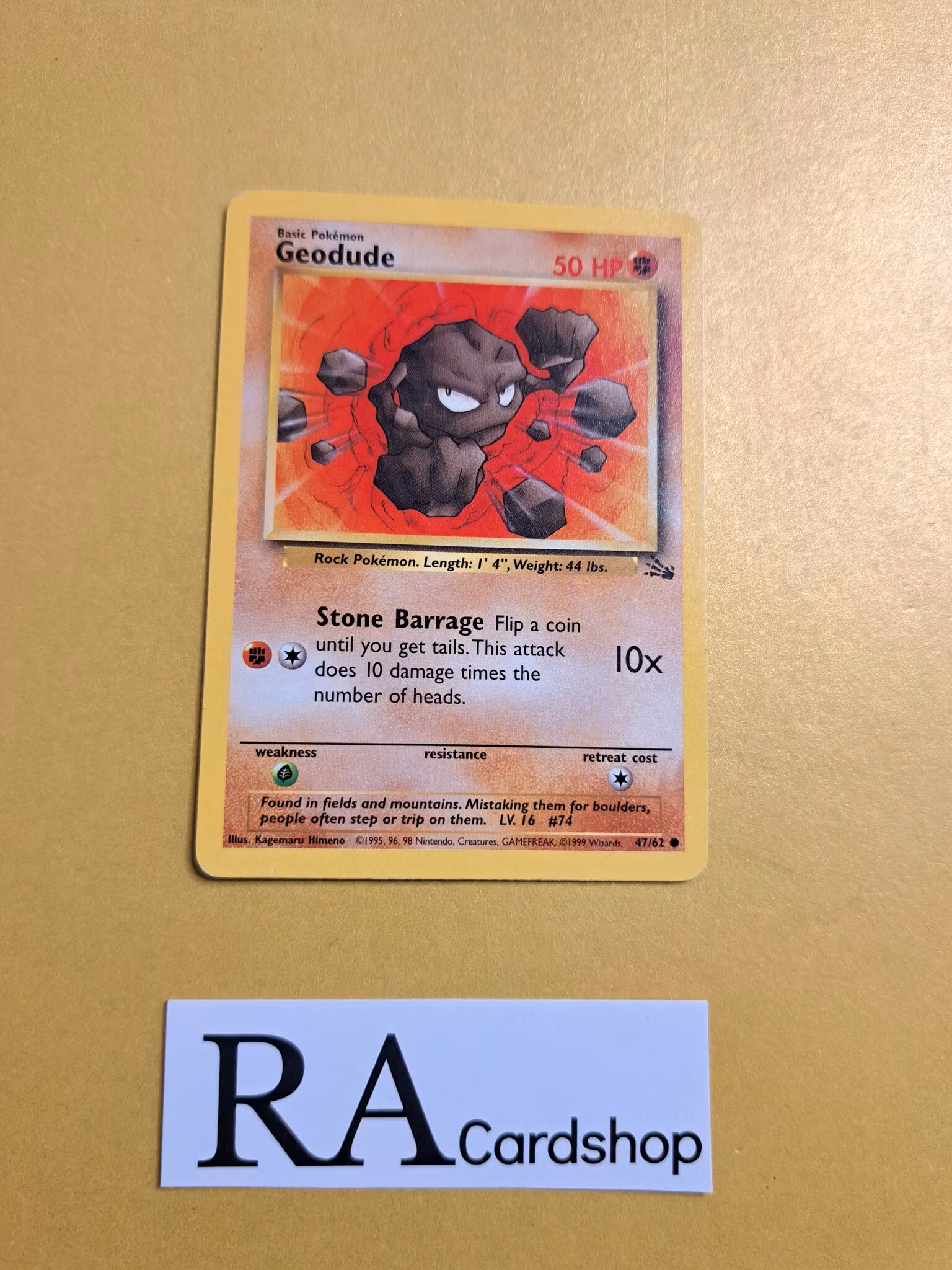 Geodude Common 47/62 Fossil Pokemon TCG (3)