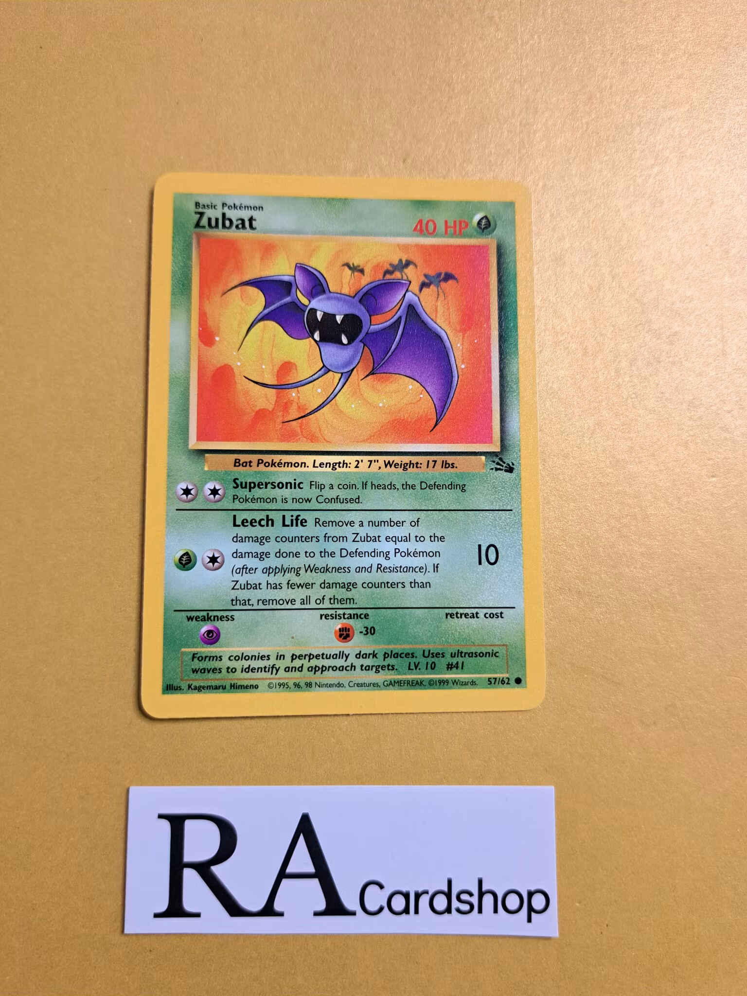 Zubat Common 57/62 Fossil Pokemon TCG (3)