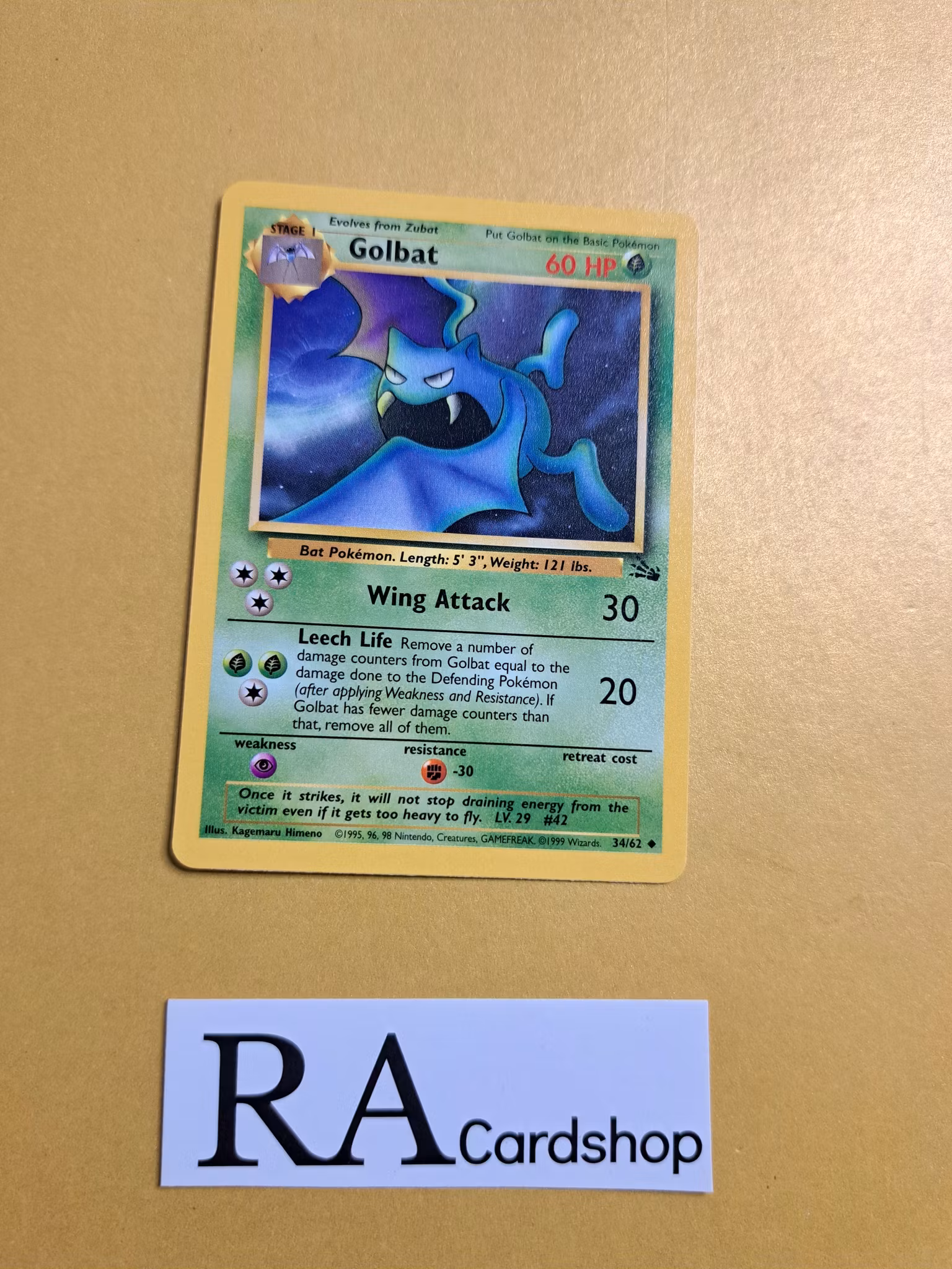 Golbat Uncommon 34/62 Fossil Pokemon TCG (2)