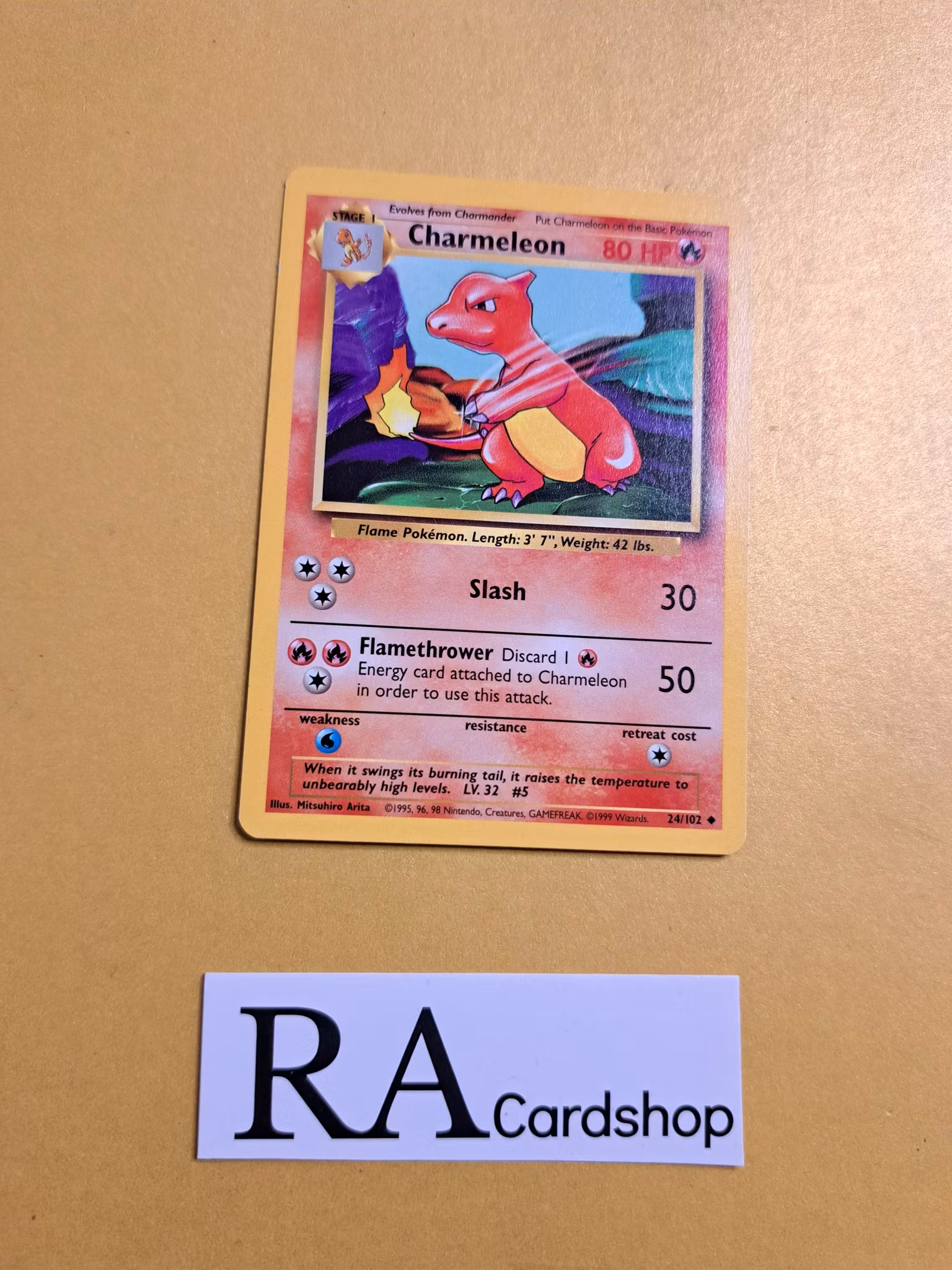 Charmeleon Common 24/102 Base Set Pokemon TCG (3)