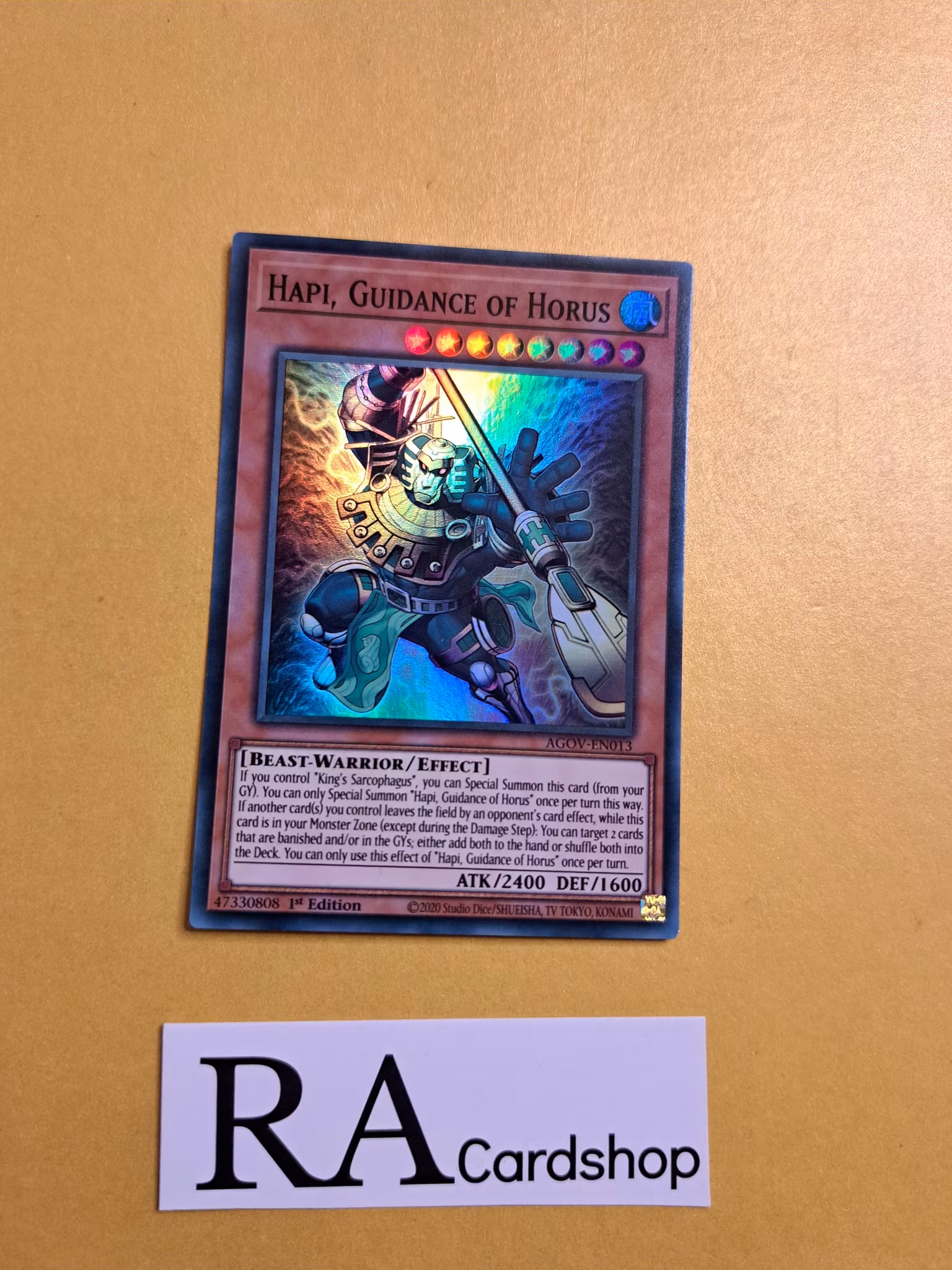 Hapi, Guidance of Horus Super Rare AGOV-EN013 1st Edition Age of Overlord 2020 AGOV Yu-Gi-Oh