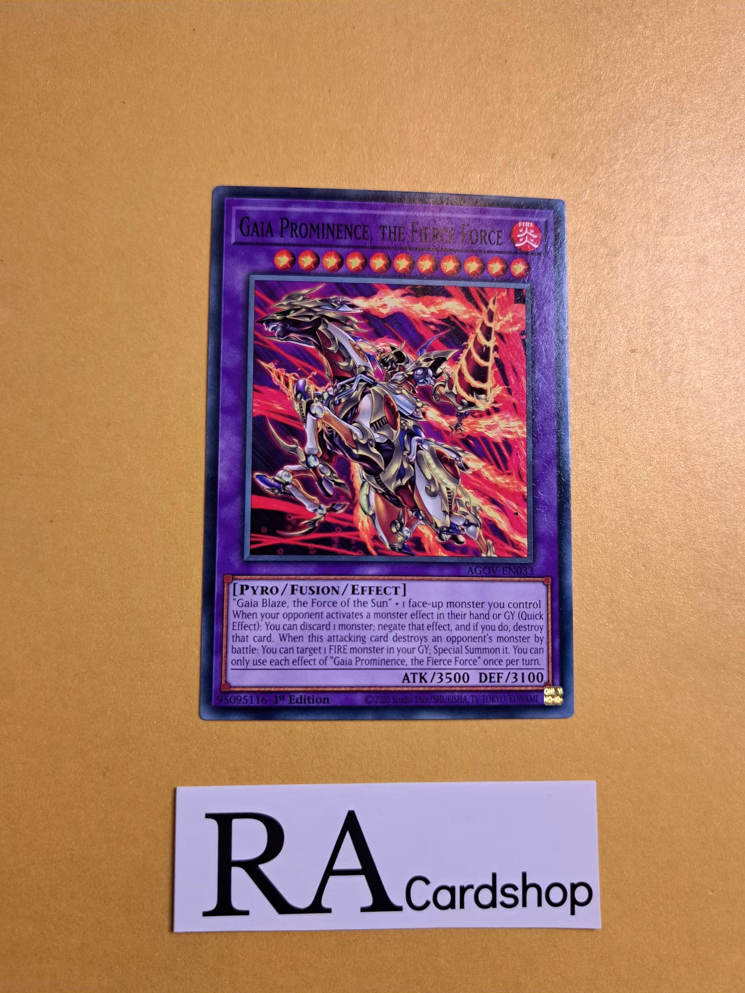 Gaia Prominence, The Fierce Force Common AGOV-EN033 1st Edition Age of Overlord 2020 AGOV Yu-Gi-Oh