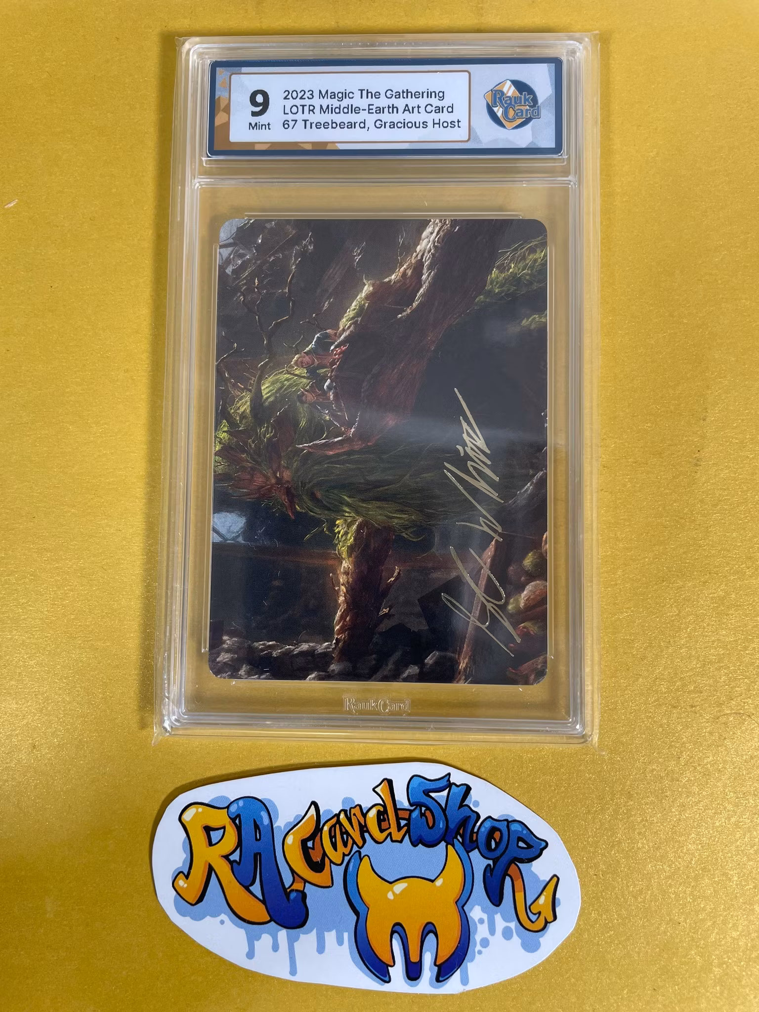 LOTR Middle Earth Art Card 67 Treebeard Gracious Host Magic The Gathering Graderad 9 Rauk Card