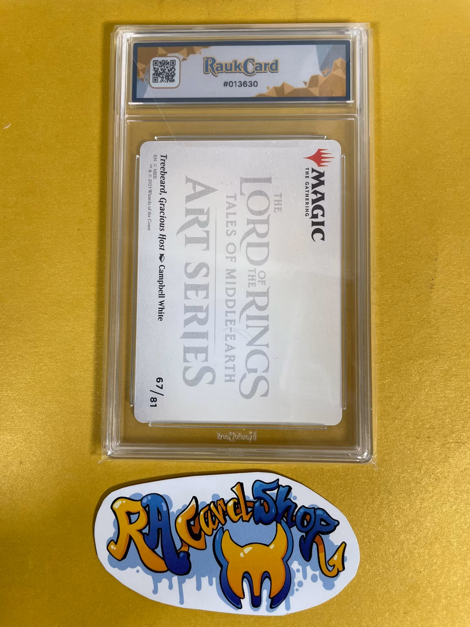 LOTR Middle Earth Art Card 67 Treebeard Gracious Host Magic The Gathering Graderad 9 Rauk Card