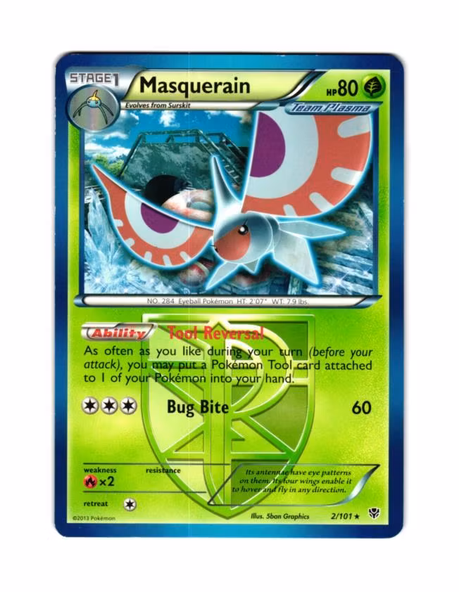 Masquerain Rare 2/101 Plasma Blast Pokemon
