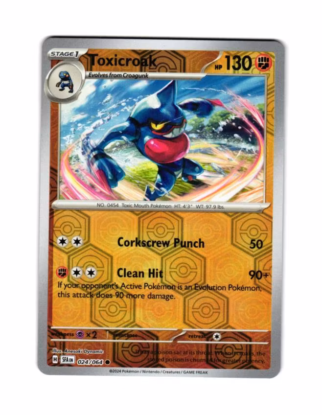 Toxicroak Reverse Holo Common 024/064 Shrouded Fable Pokemon