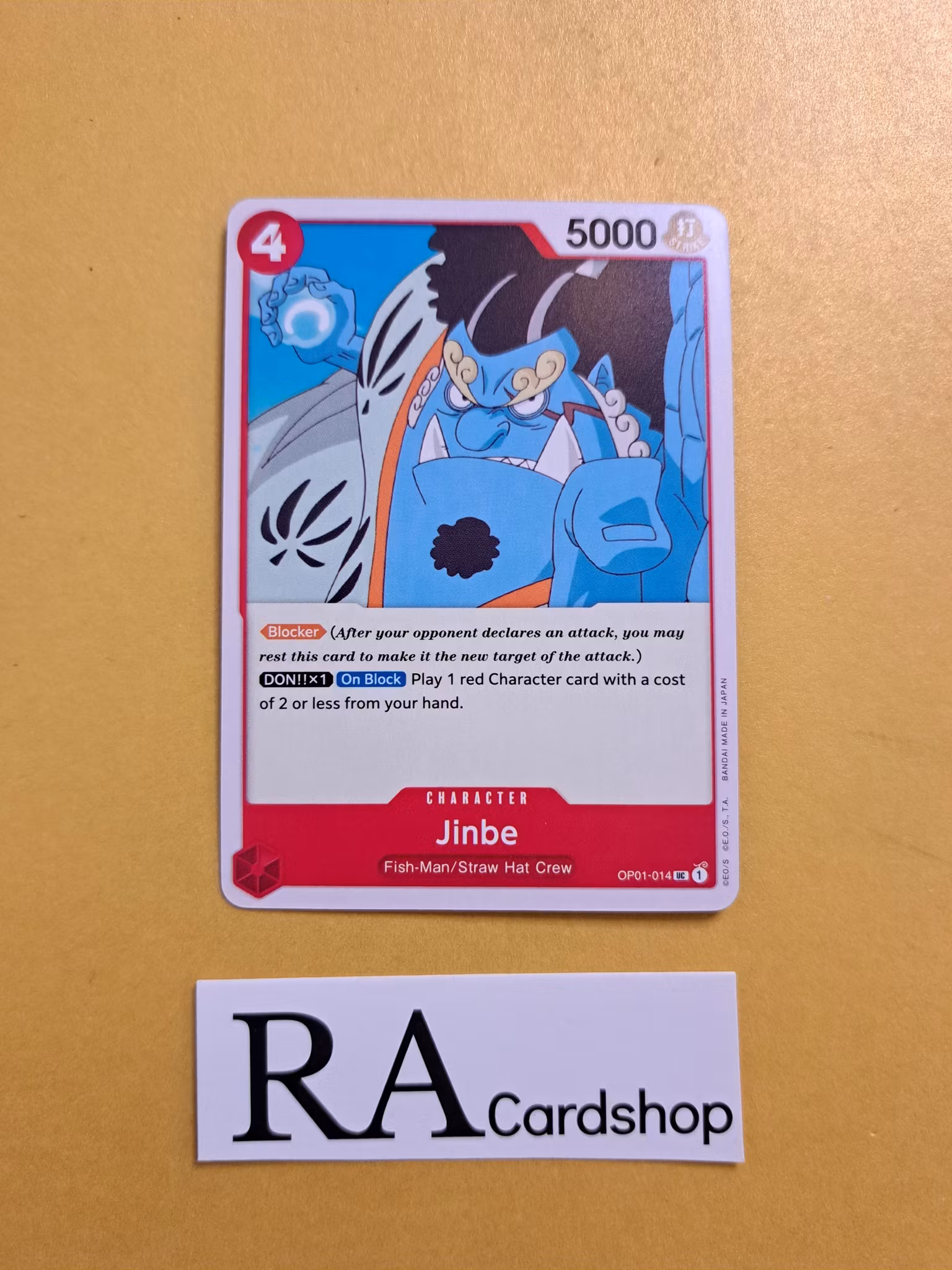 Jinbe Uncommon OP01-014 Pre-Errata Romance Dawn One Piece Card Game