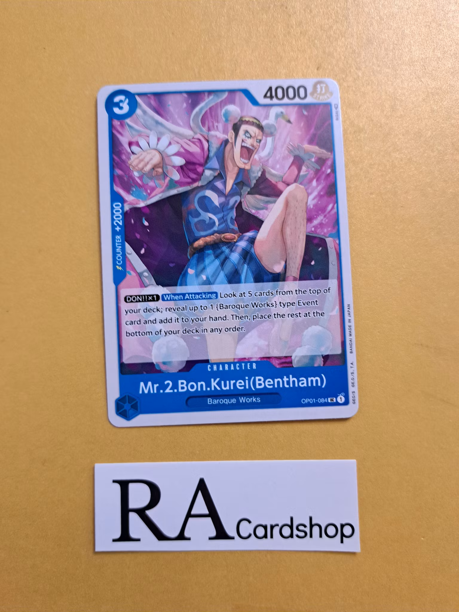 Mr 2 Bon Kurei Bentham Uncommon OP01-084 Romance Dawn One Piece Card Game