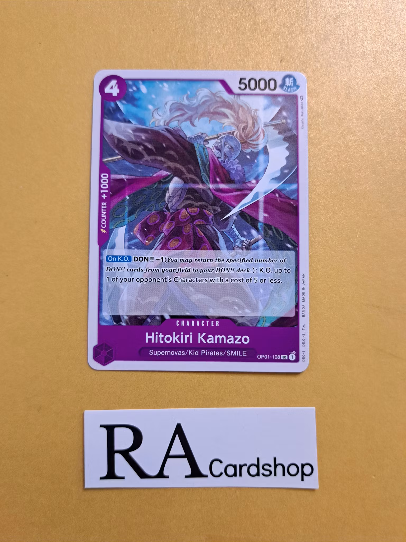 Hitokiri Kamazo Uncommon OP01-108 Romance Dawn One Piece Card Game