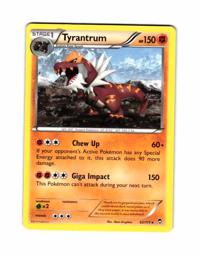 Tyrantrum Rare 62/111 Furious Fist Pokemon