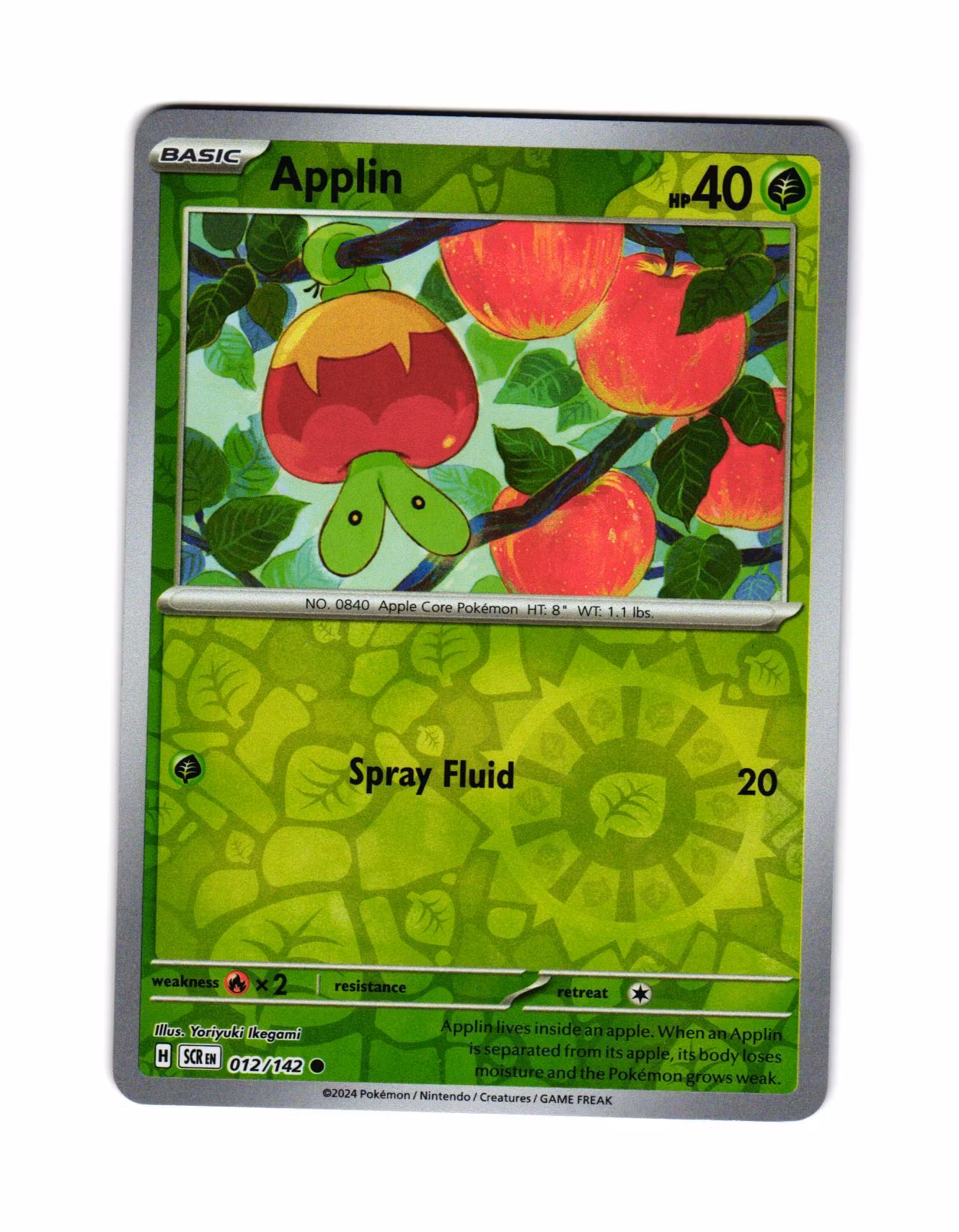 Applin Reverse Holo Common 012/142 Stellar Crown Pokemon
