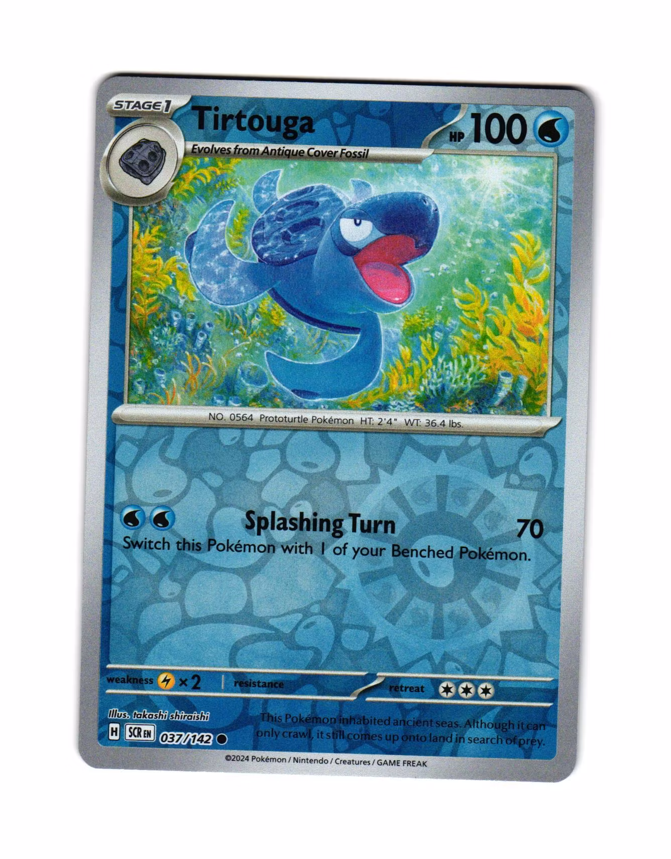 Tirtouga Reverse Holo Common 037/142 Stellar Crown Pokemon