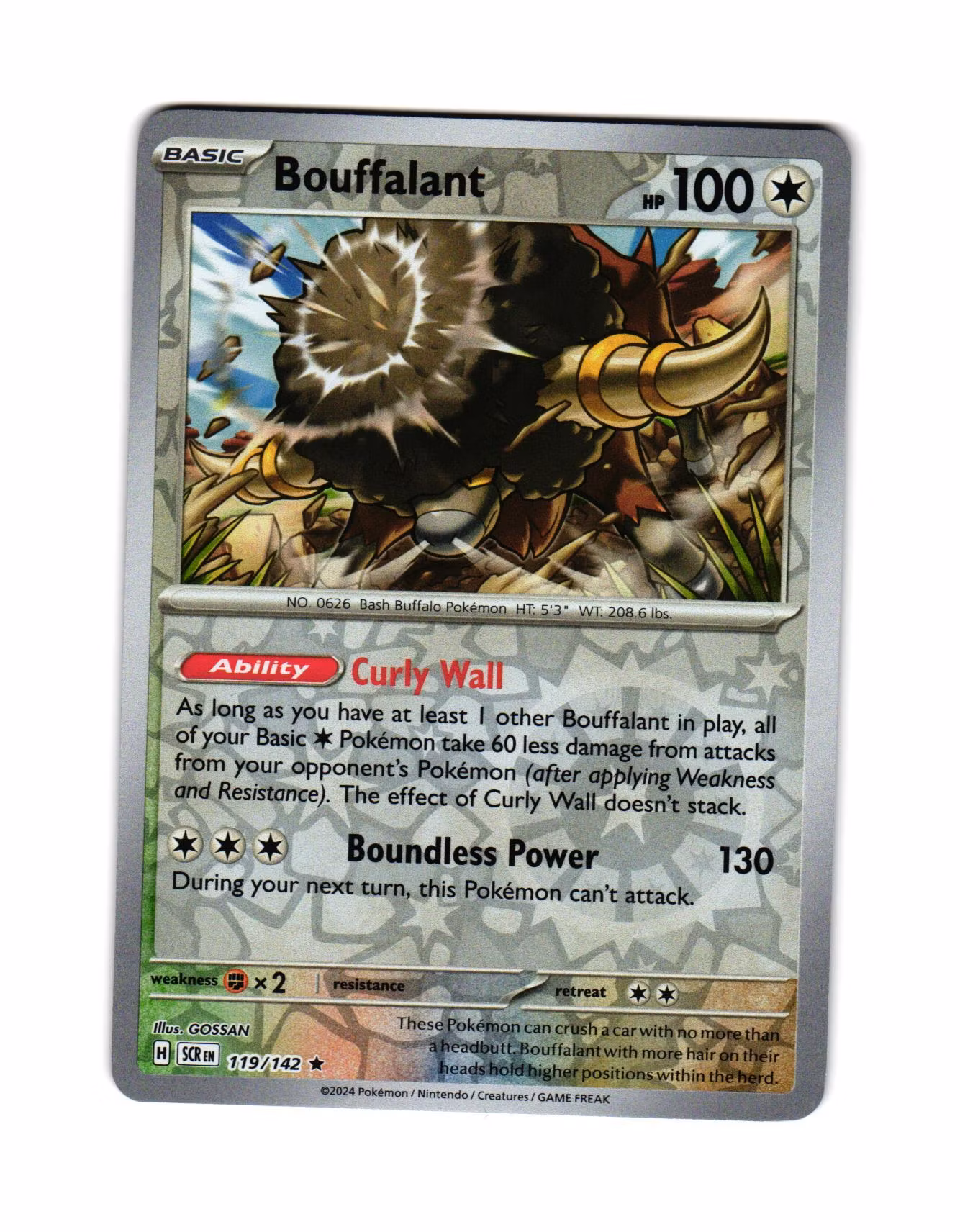Bouffalant Reverse Holo Rare 119/142 Stellar Crown Pokemon