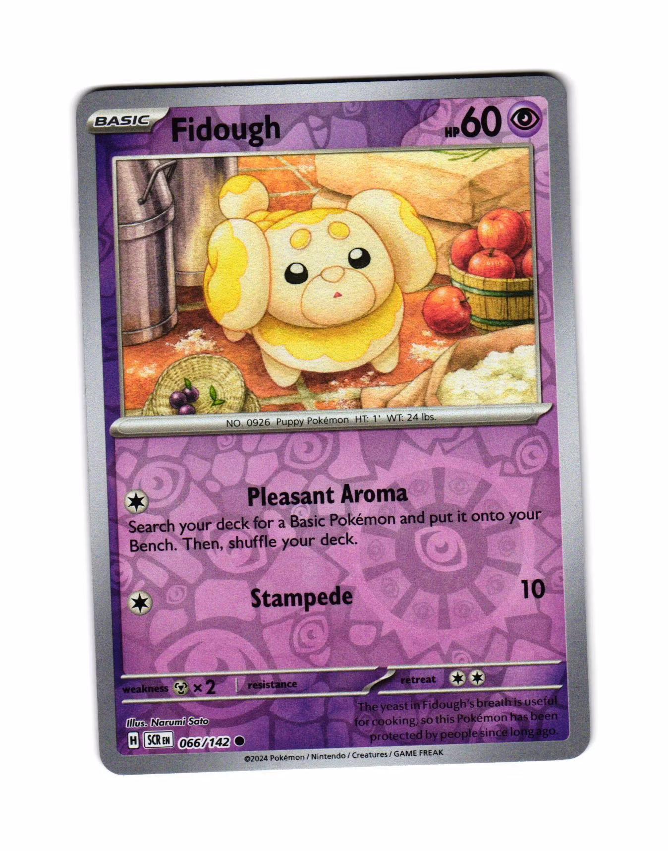 Fidough Reverse Holo Common 066/142 Stellar Crown Pokemon