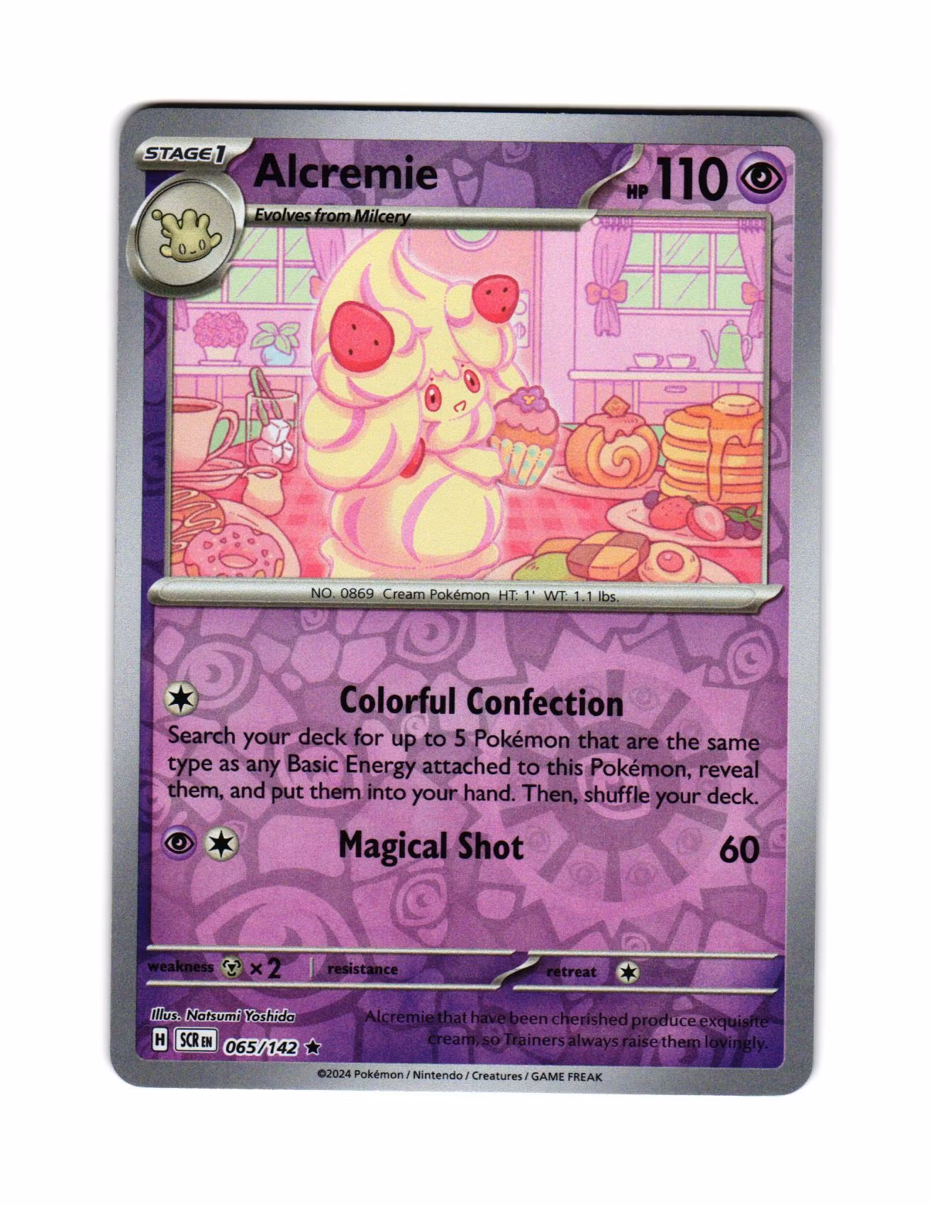 Alcremie Reverse Holo Rare 065/142 Stellar Crown Pokemon