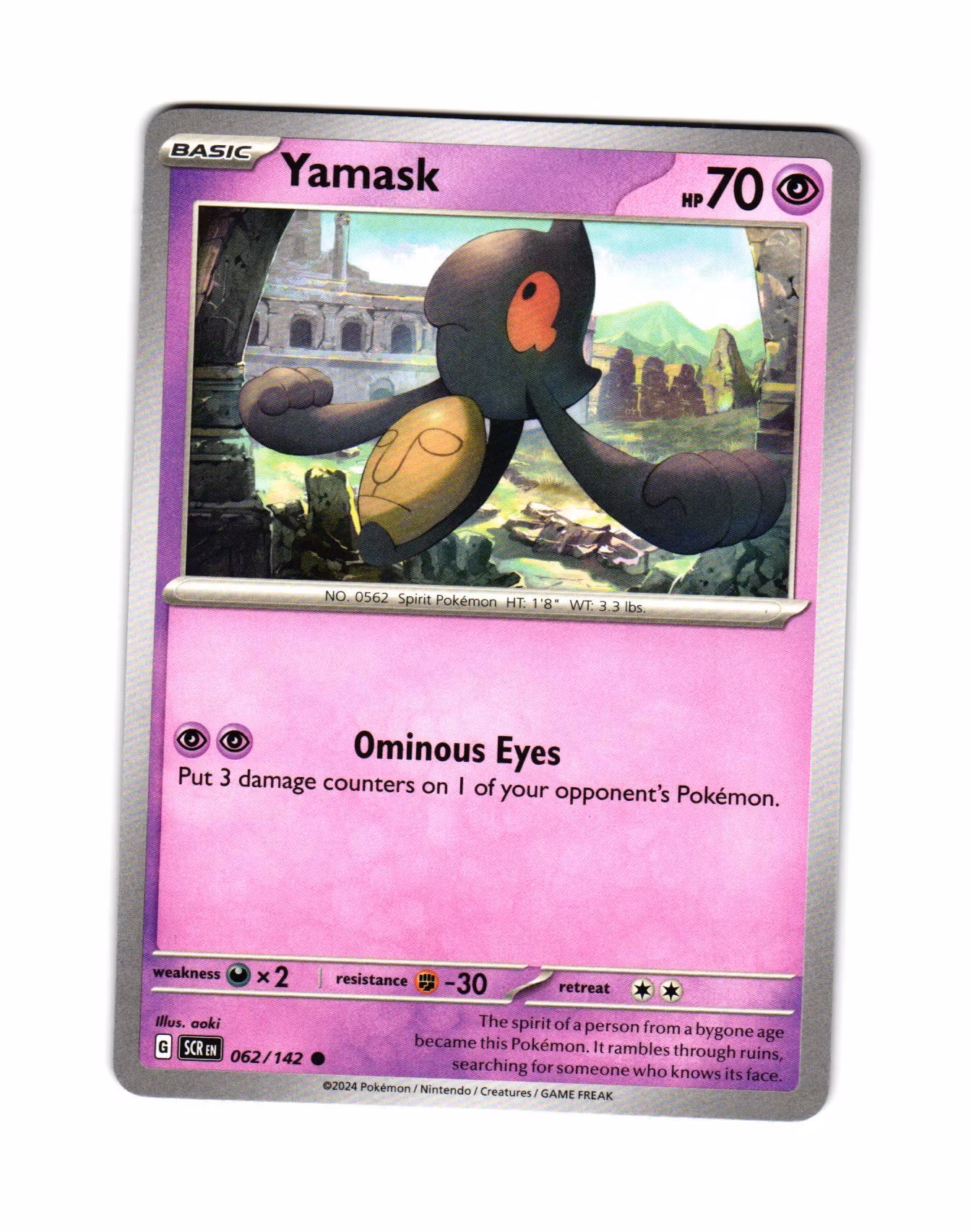 Yamask Common 062/142 Stellar Crown Pokemon
