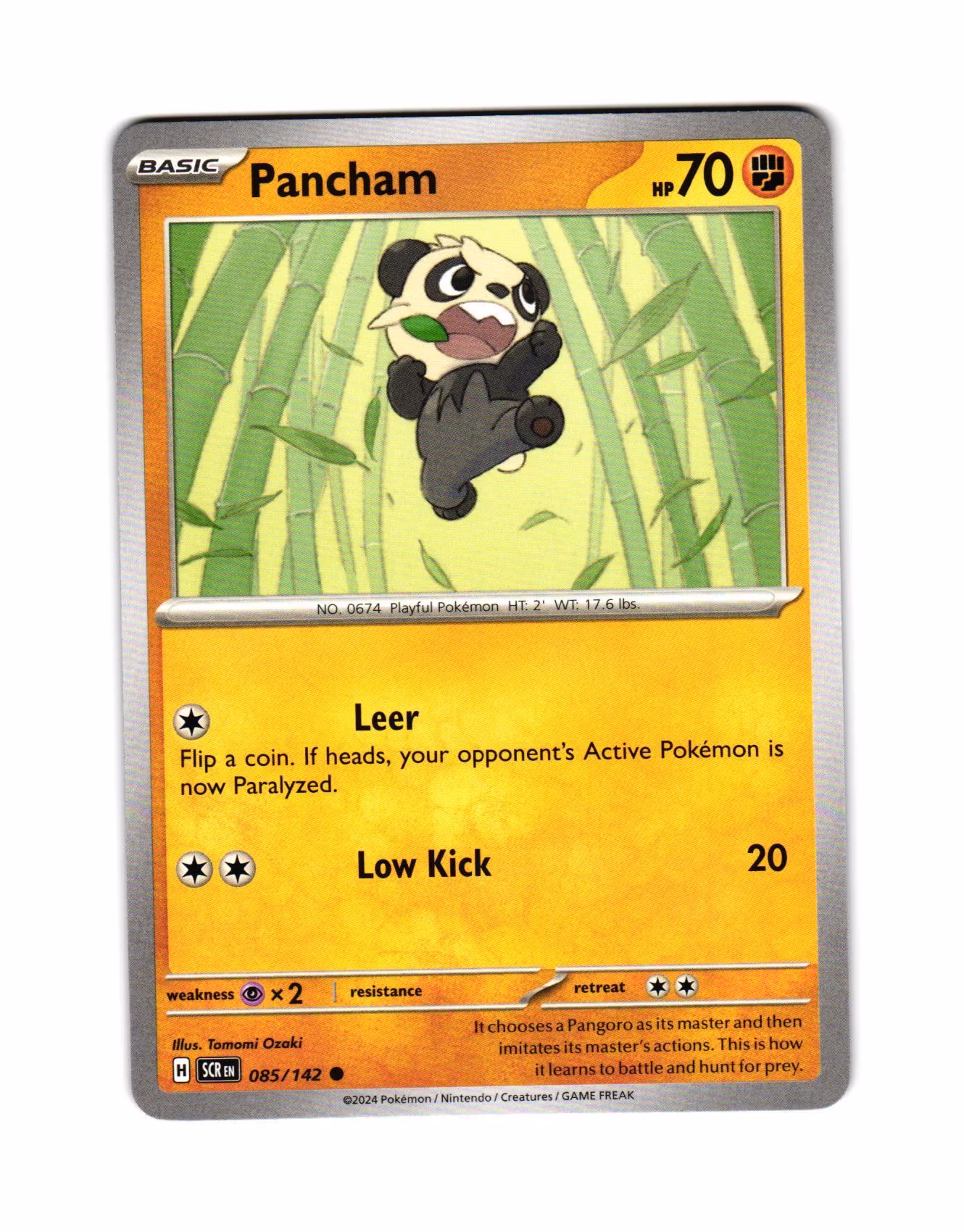 Pancham Common 085/142 Stellar Crown Pokemon