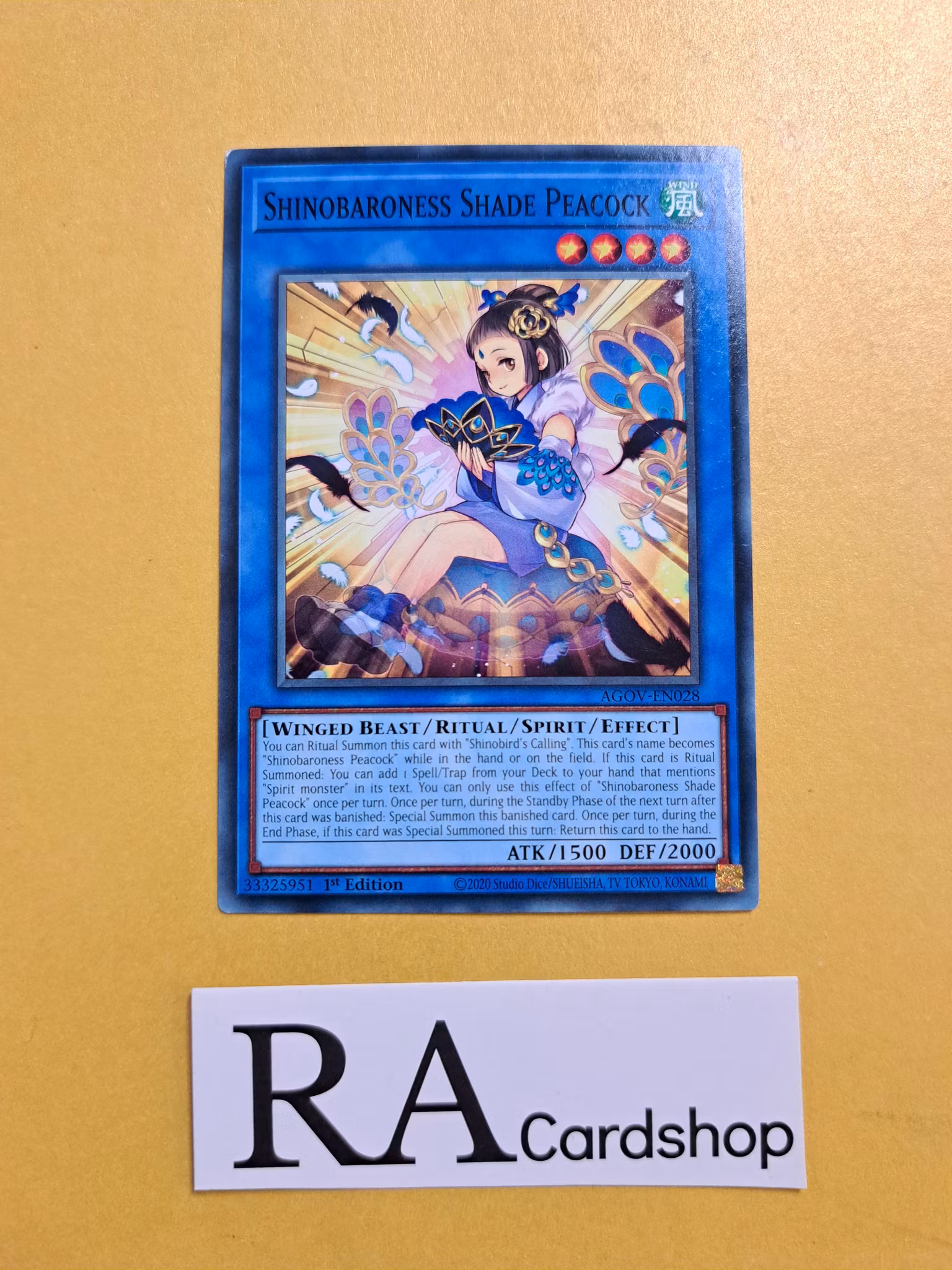 Shinobaroness Shade Peacock Common AGOV-EN028 1st Edition Age of Overlord 2020 AGOV Yu-Gi-Oh
