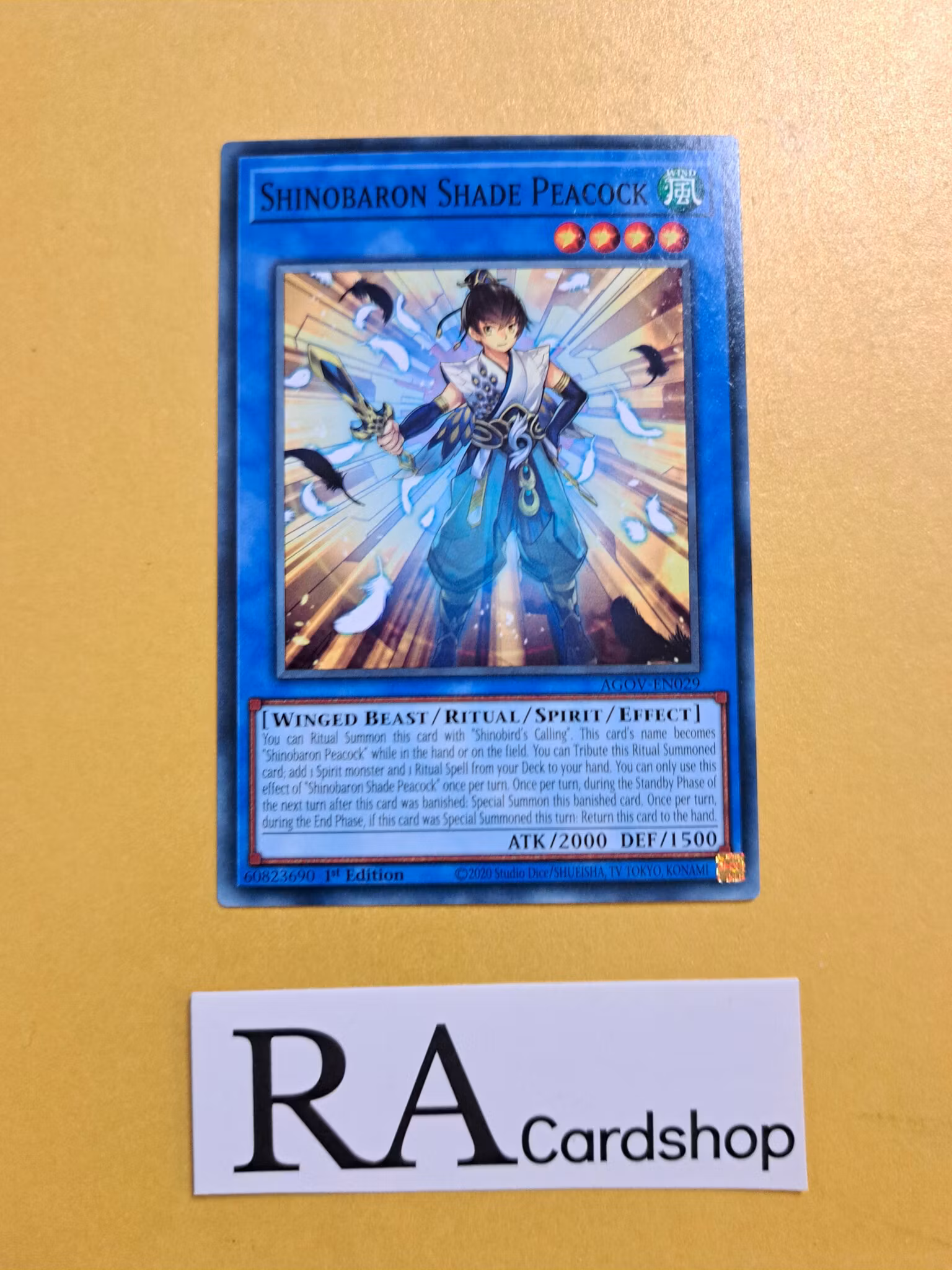 Shinobaron Shade Peacock Common AGOV-EN029 1st Edition Age of Overlord 2020 AGOV Yu-Gi-Oh
