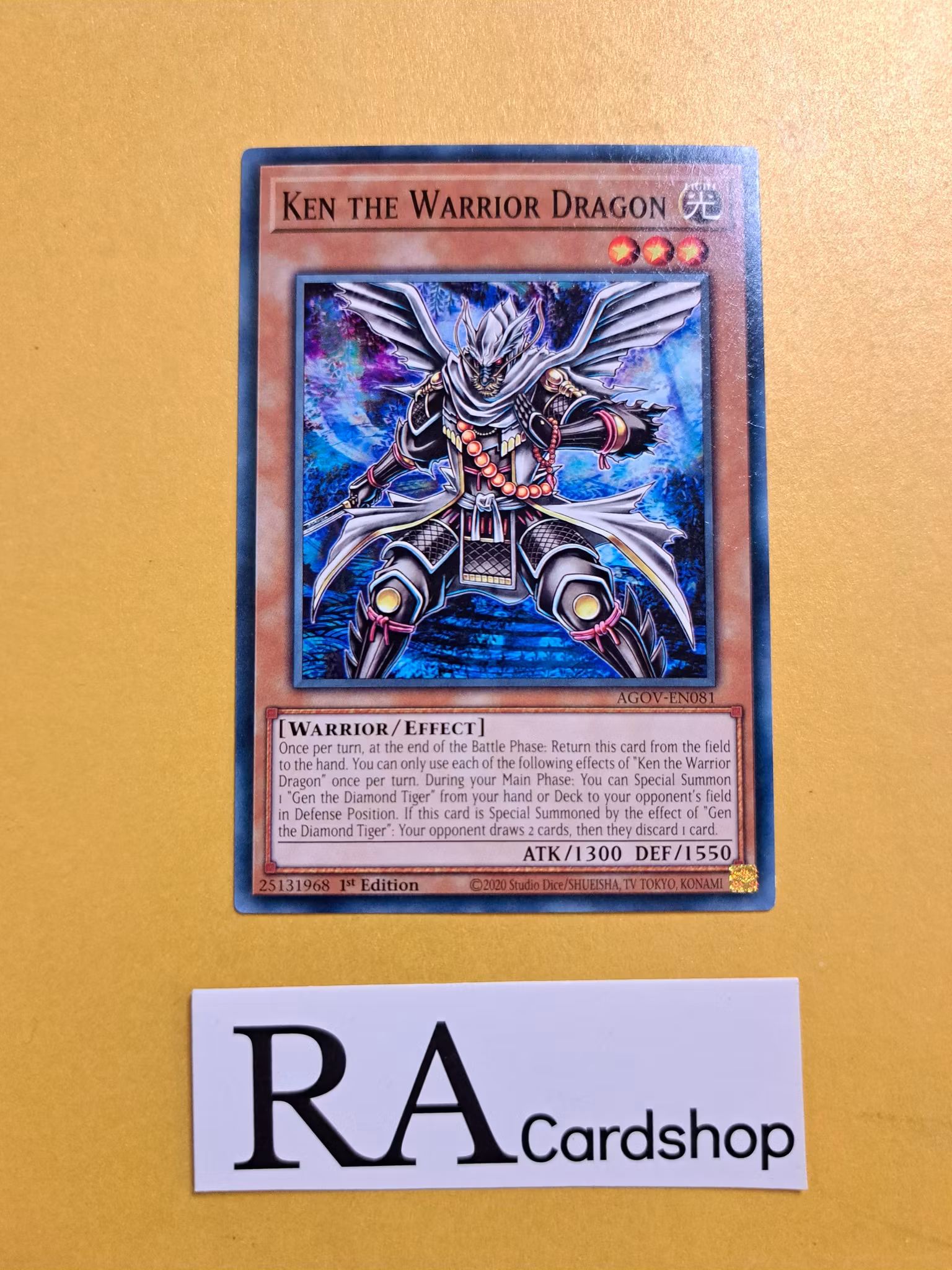 Ken the Warrior Dragon Common AGOV-EN081 1st Edition Age of Overlord 2020 AGOV Yu-Gi-Oh