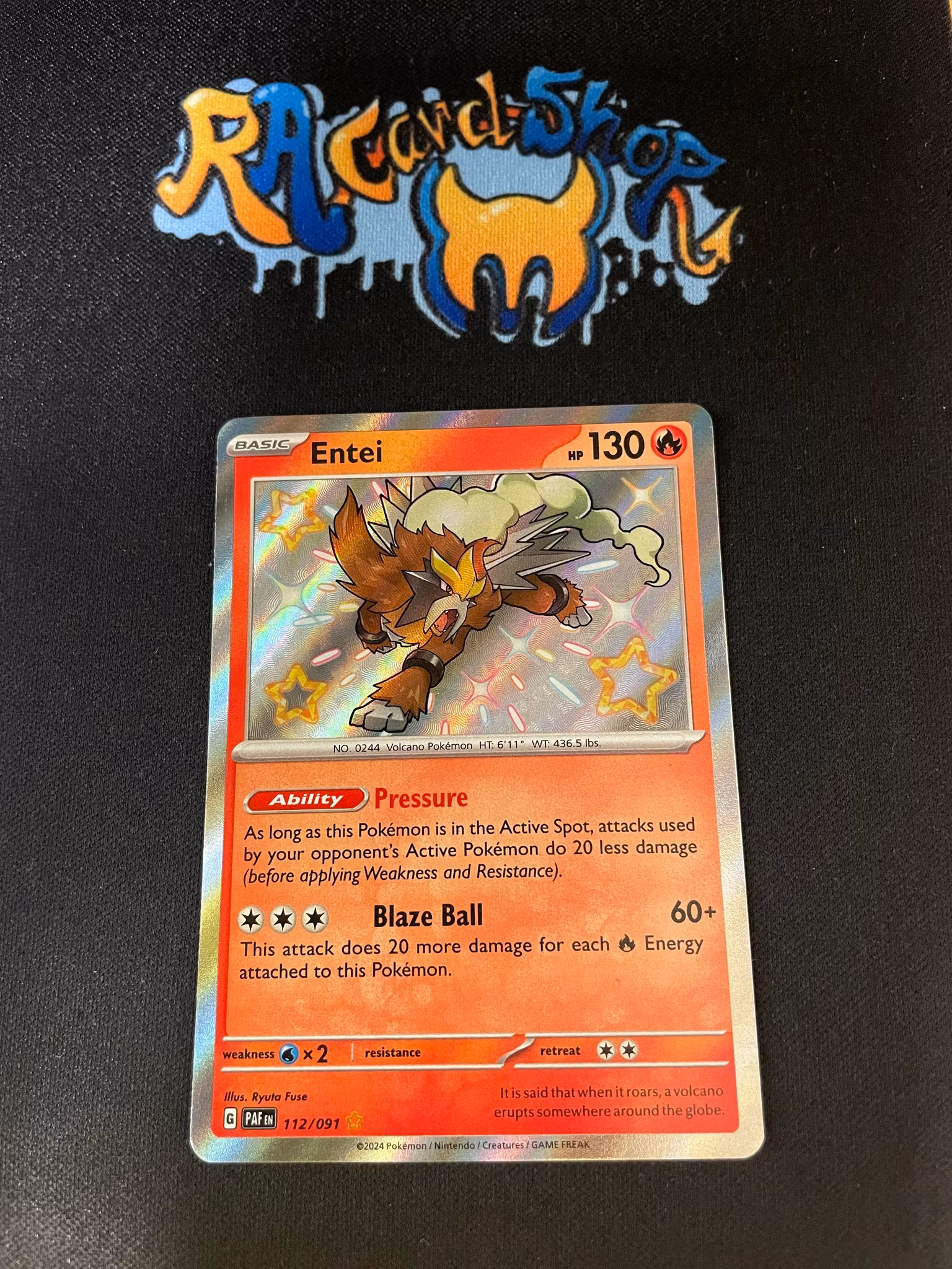 Entei Shiny Rare 112/091 Paldean Fates Pokemon