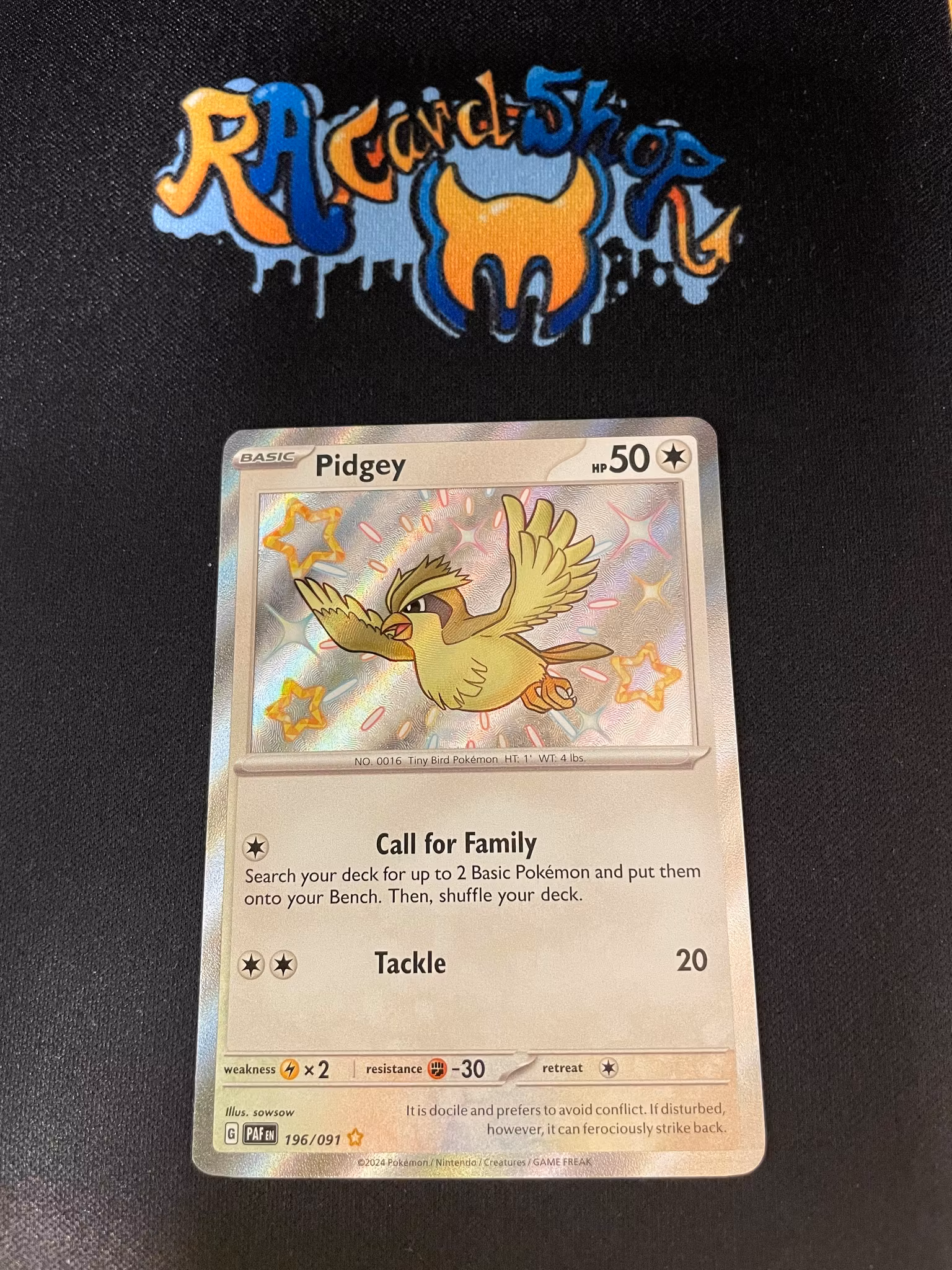 Pidgey Shiny Rare 196/091 Paldean Fates Pokemon