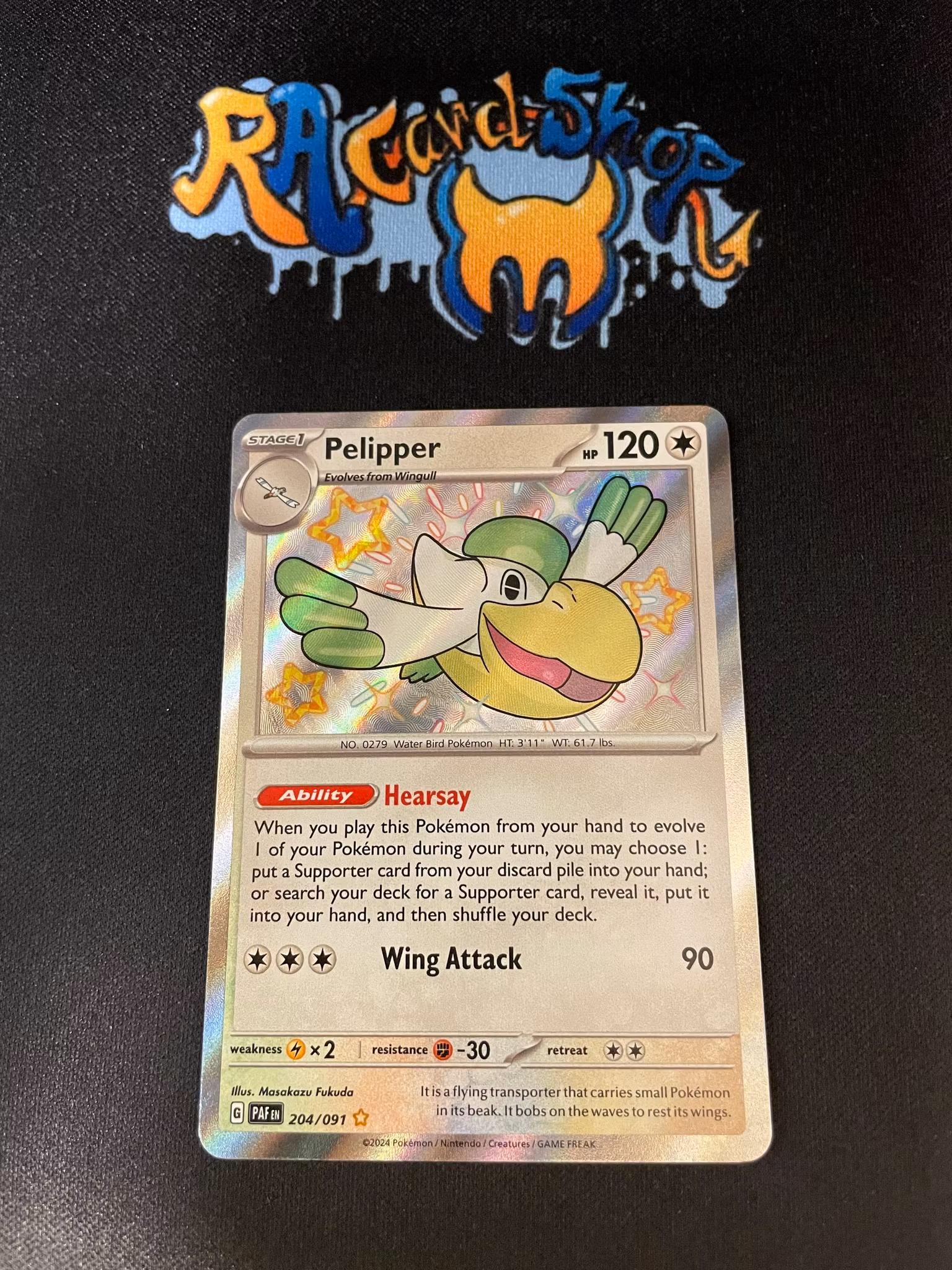 Pelipper Shiny Rare 204/091 Paldean Fates Pokemon