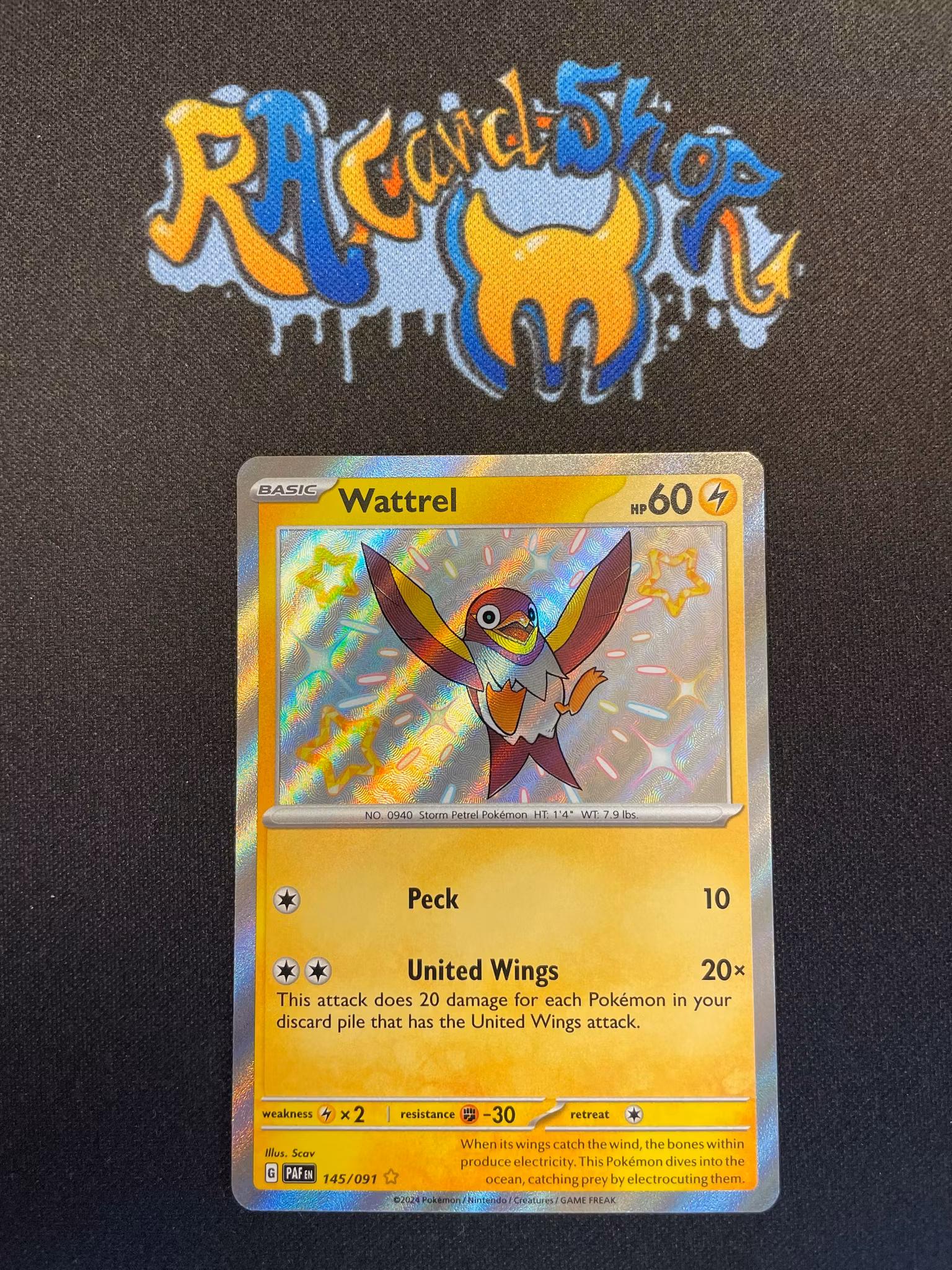 Wattrel Shiny Rare 145/091 Paldean Fates Pokemon