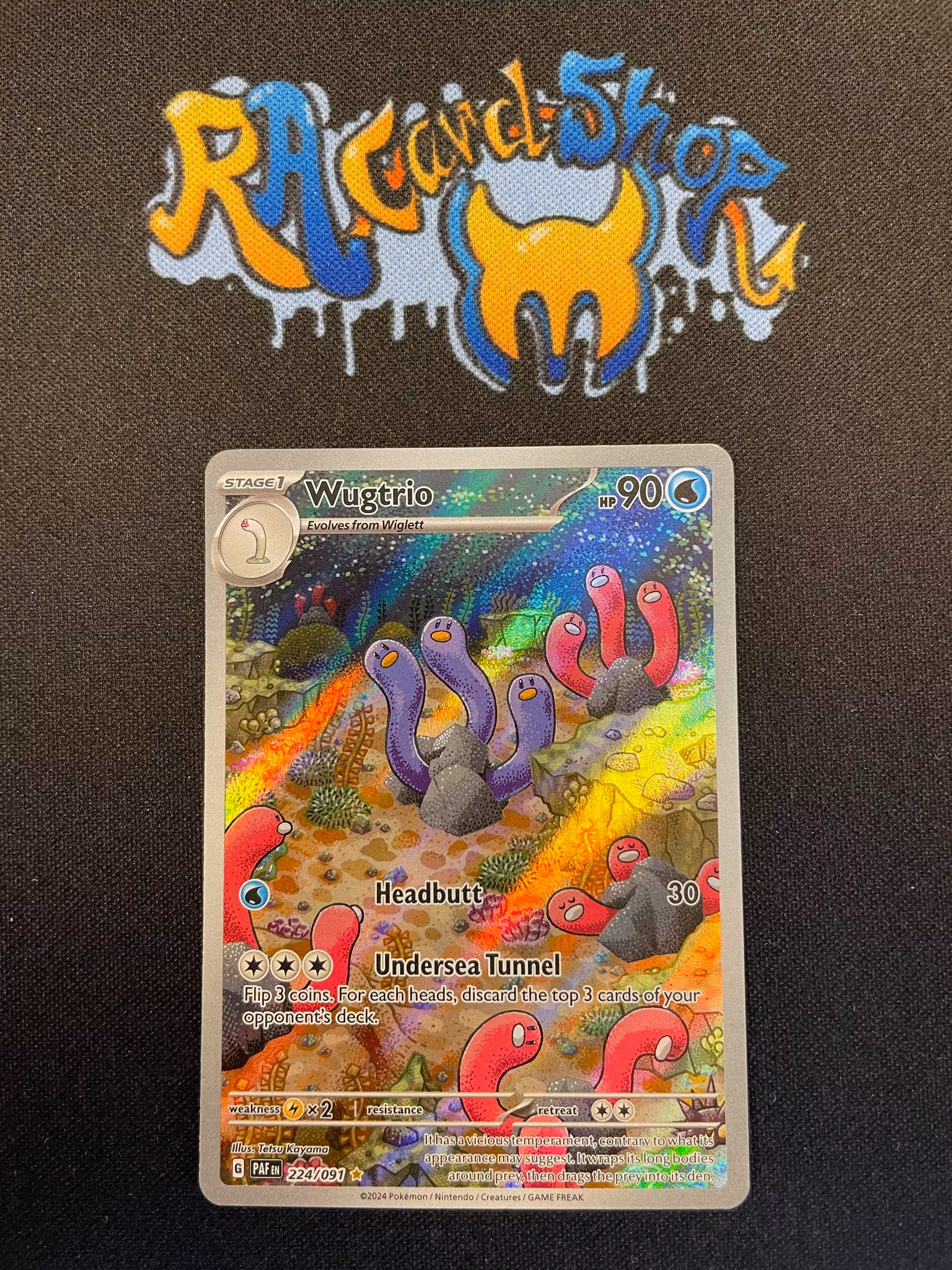 Wugtrio Illustration Rare 224/091 Paldean Fates Pokemon