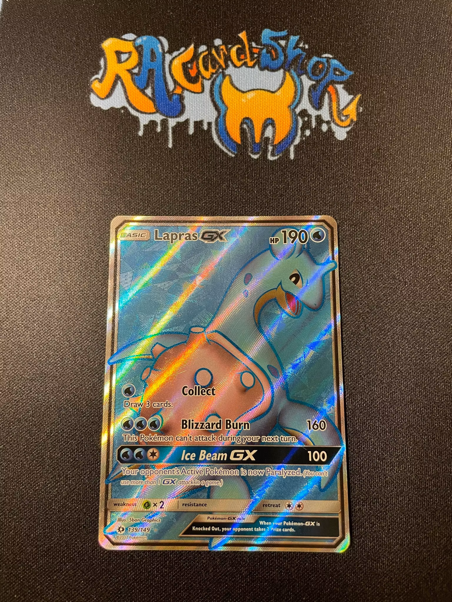 Lapras GX Ultra Rare 139/149 Gold Secret Rare Sun & Moon Pokemon