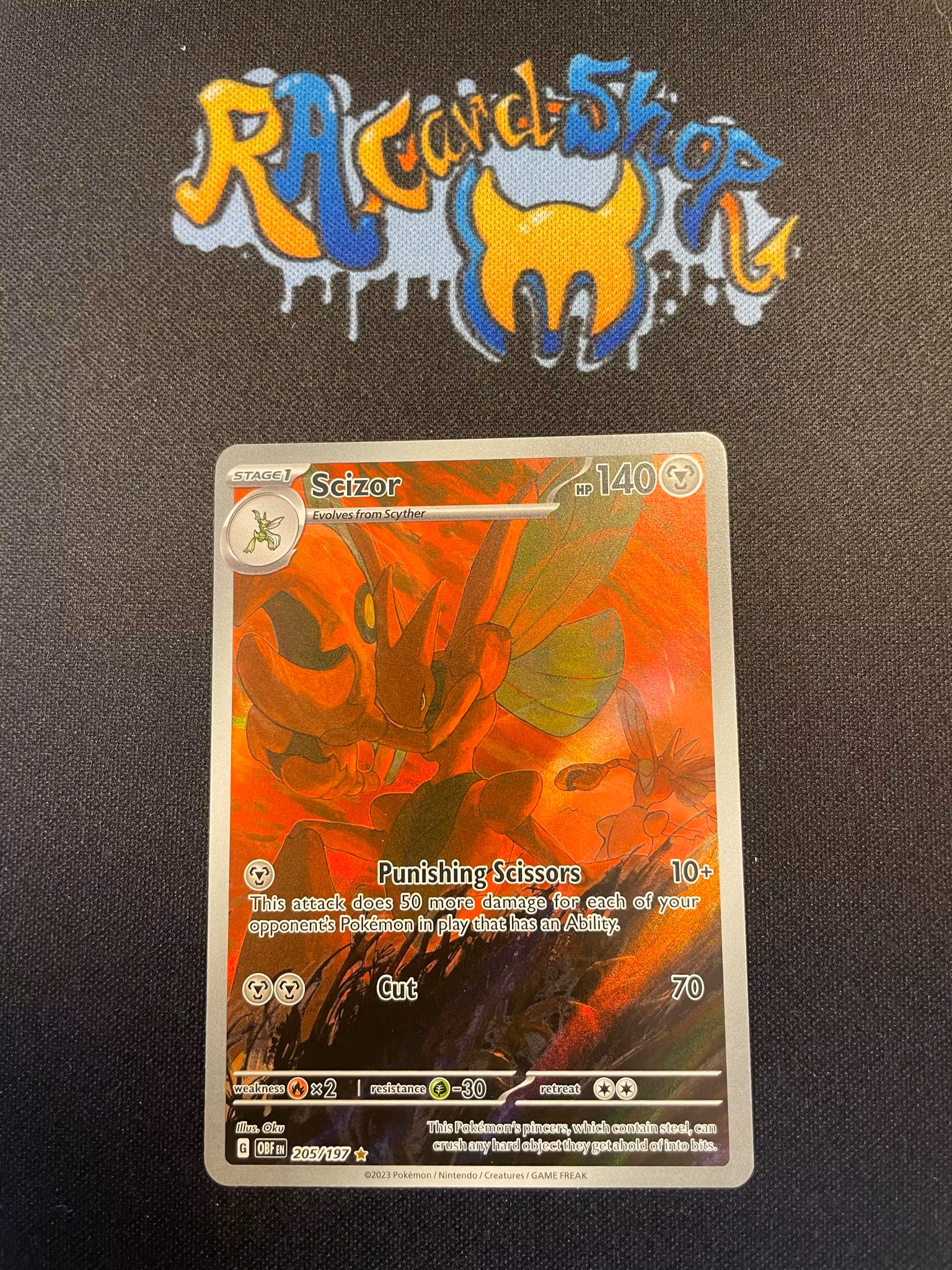 Scizor Illustration Rare 205/197 Obsidian Flames Pokemon