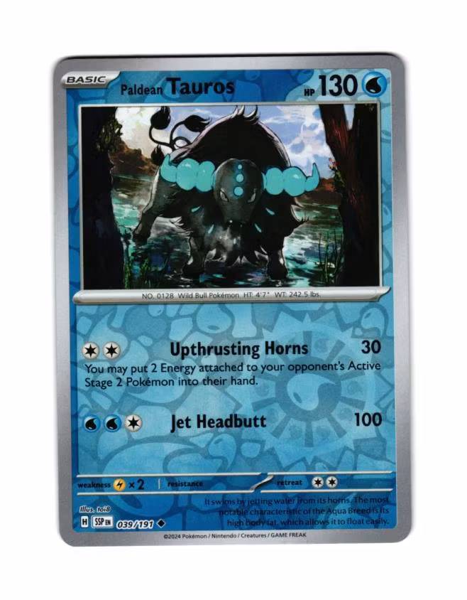 Paldean Tauros Reverse Holo Uncommon 039/191 Surging Sparks Pokemon