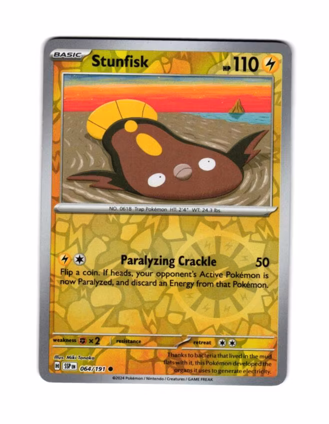 Stunfisk Reverse Holo Common 064/191 Surging Sparks Pokemon