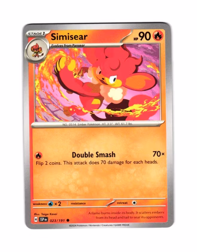 Simisear Common 023/191 Surging Sparks Pokemon