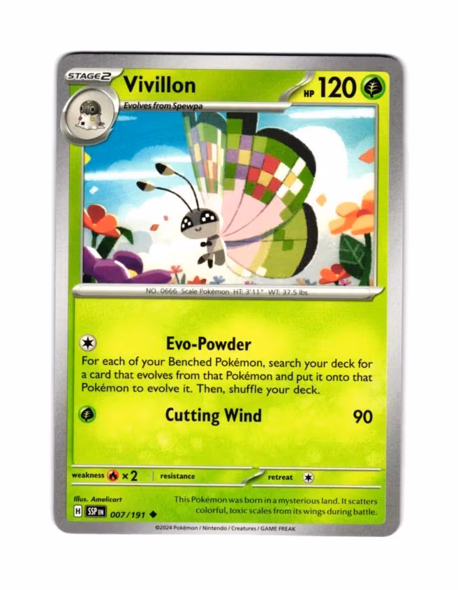 Vivillon Uncommon 007/191 Surging Sparks Pokemon