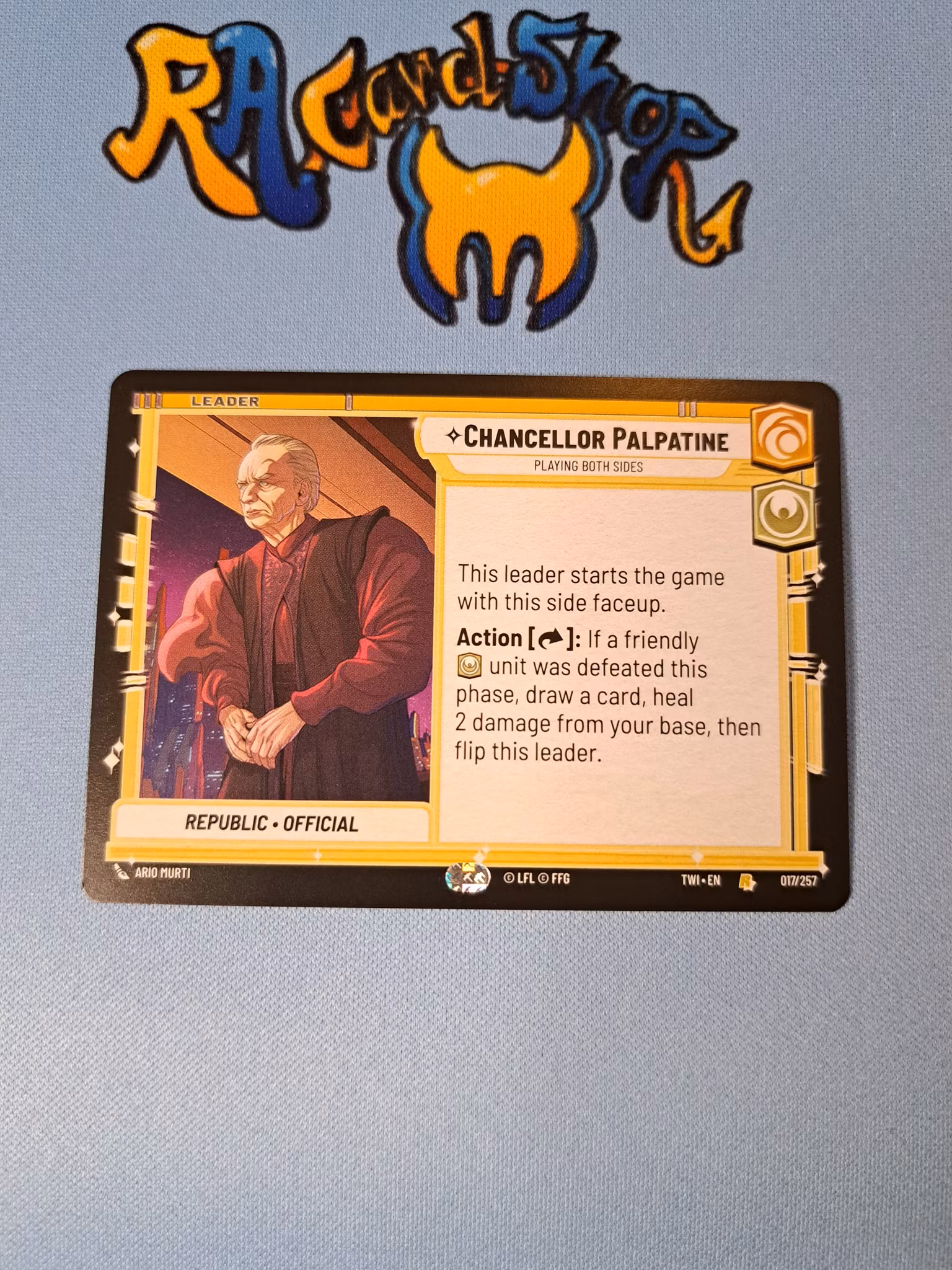 Chancellor Palpatine / Darth Sidious Rare Leader 017/262 Twilight of the Republic (TWI) Star Wars Unlimited TCG